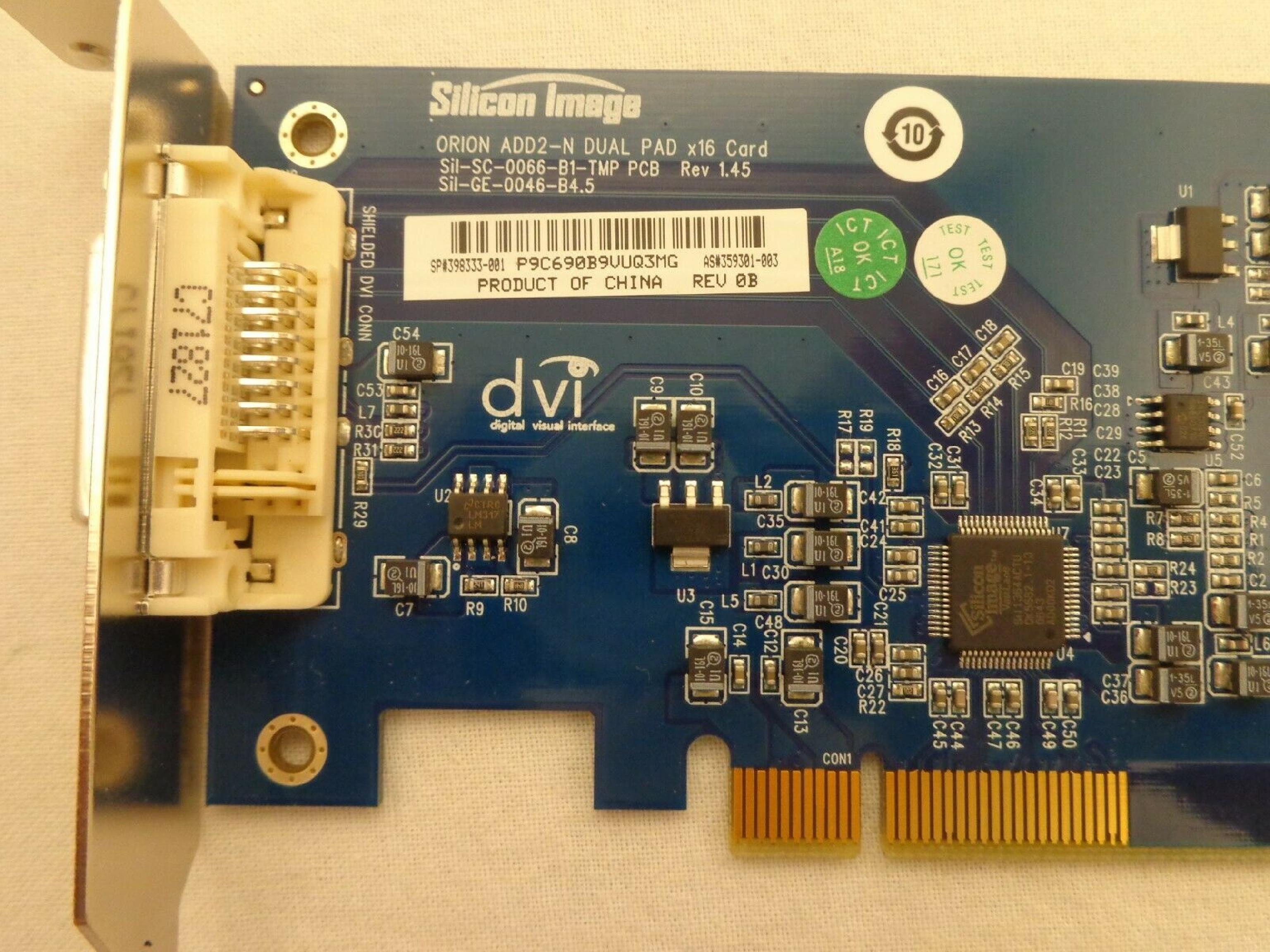 SILICON IMAGE DVI ADD2-N PCI-E-COMPUTER VIDEO GRAPHICS CARD