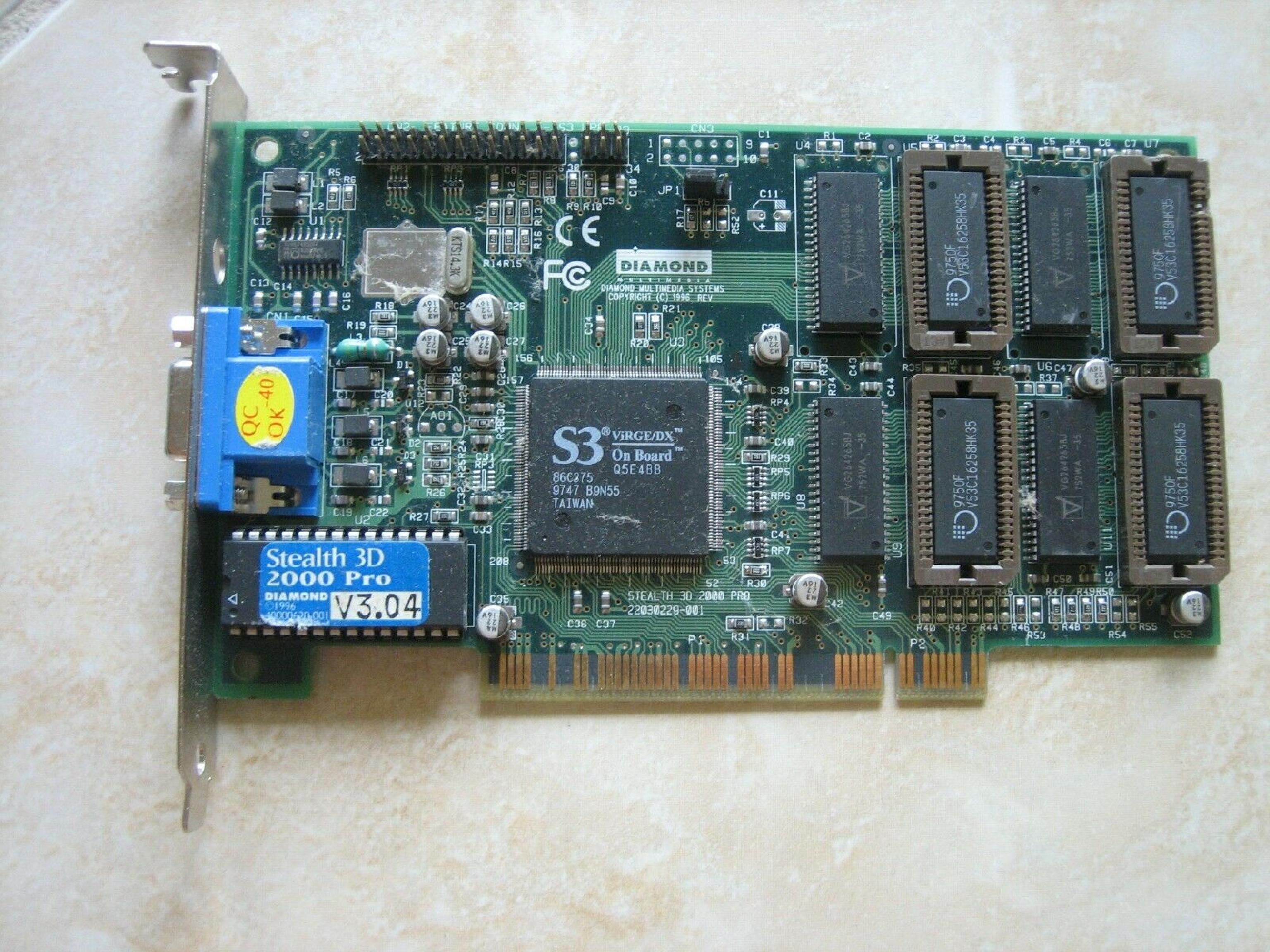 DIAMOND 3D 2000 PCI VIDEO CARD 3D 2000 4 MB S3 VIRGE