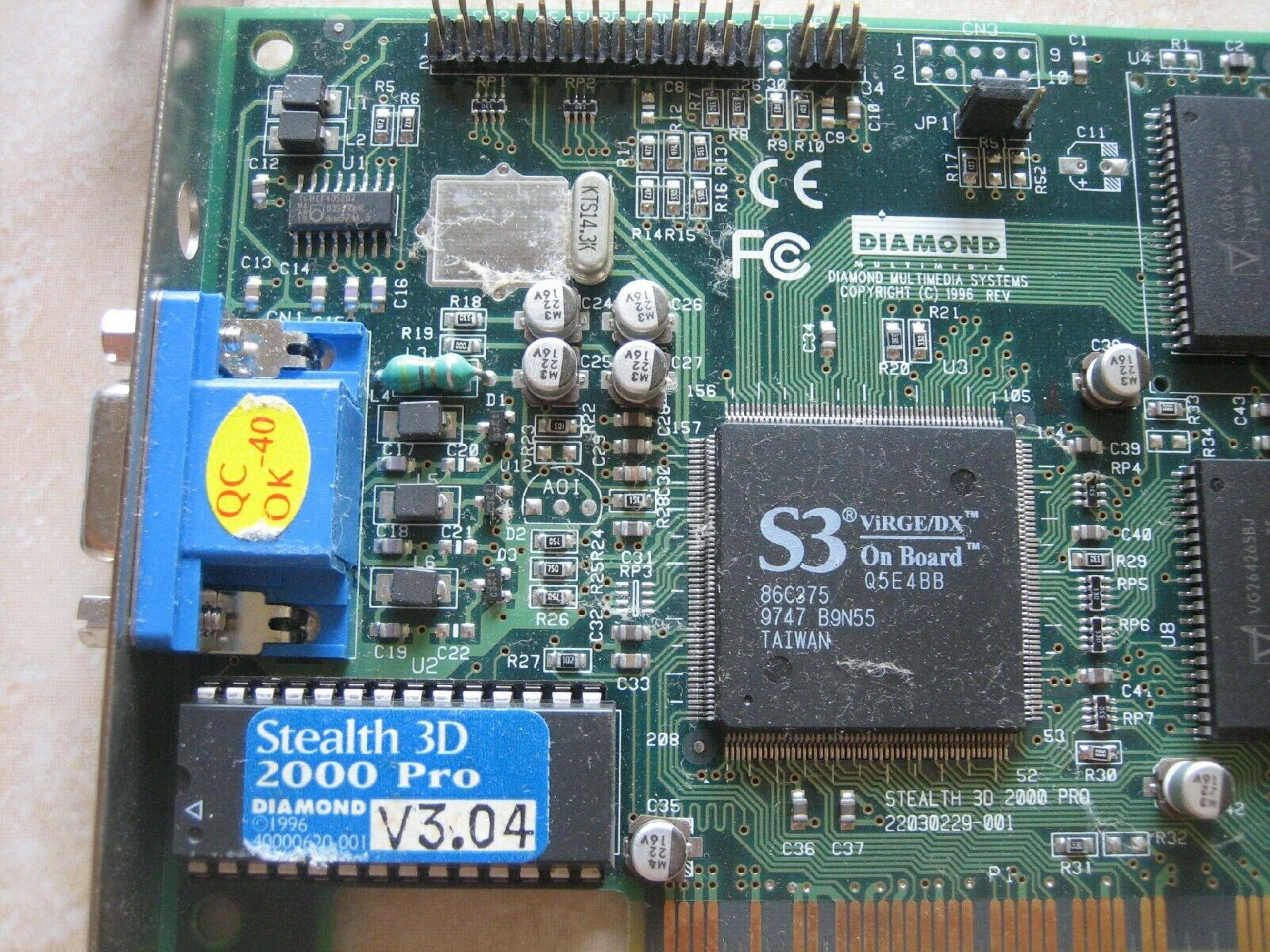 DIAMOND 3D 2000 PCI VIDEO CARD 3D 2000 4 MB S3 VIRGE