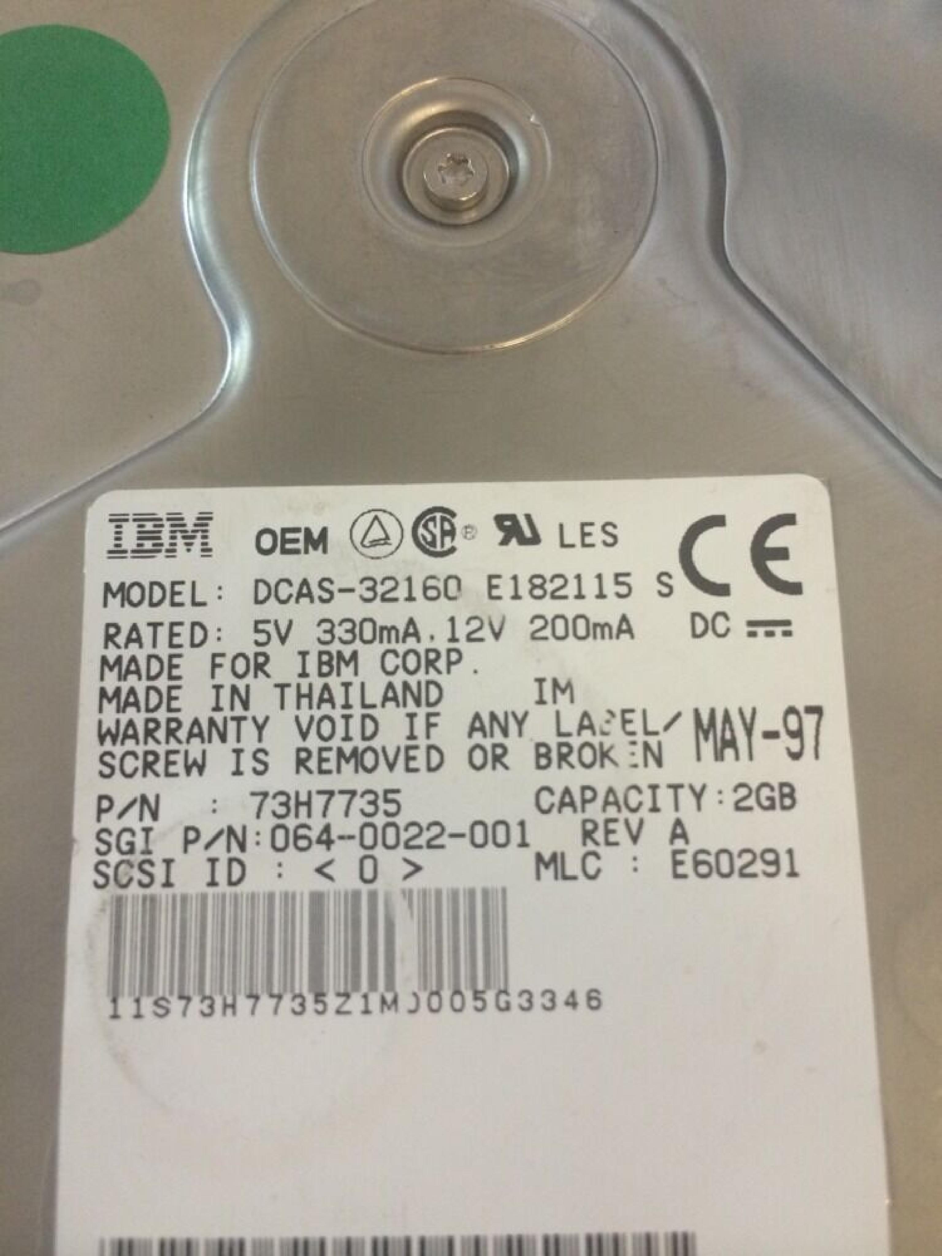 IBM DCAS-32160 2.1GB 68 PIN SCSI DRIVE