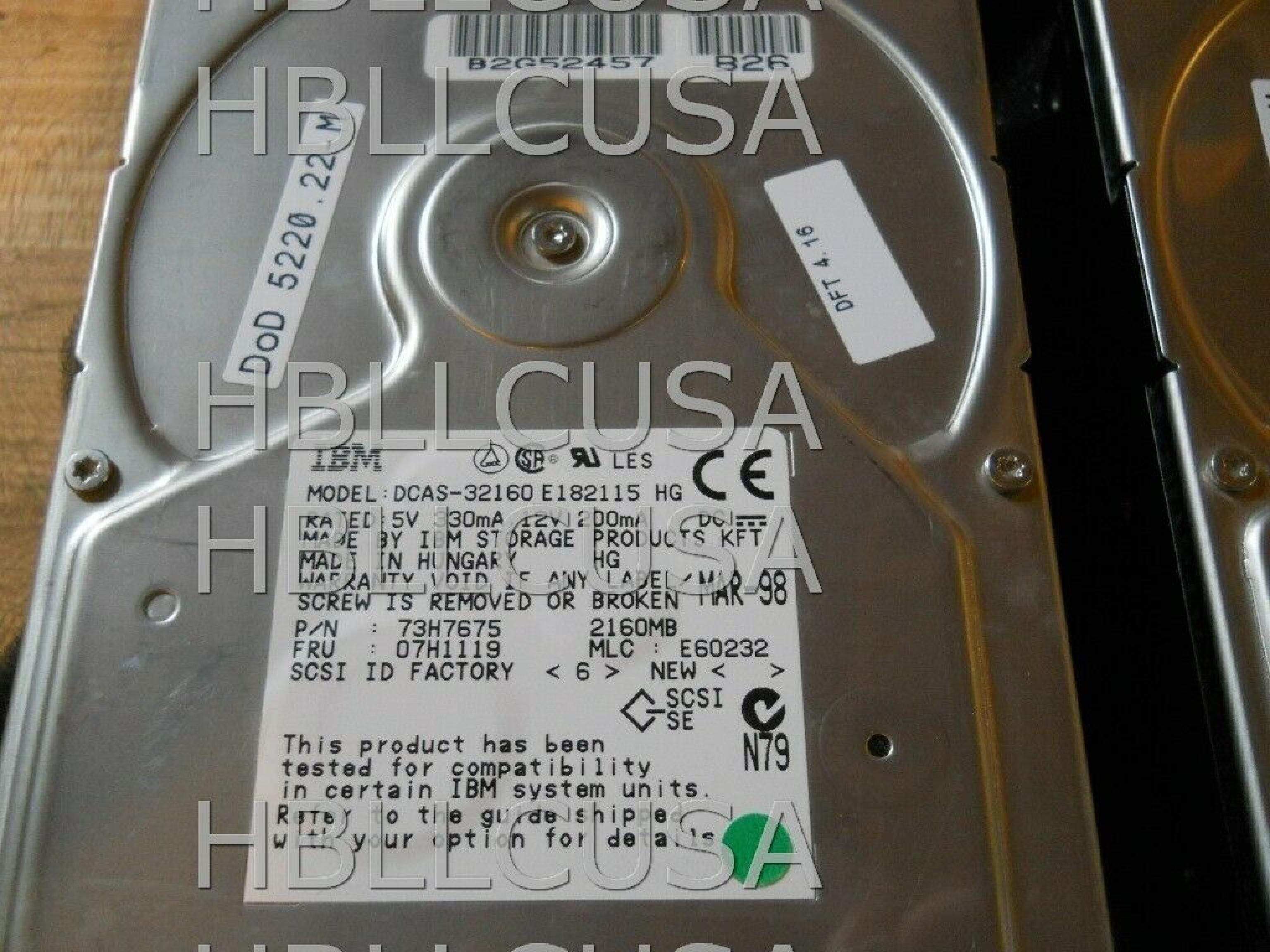 IBM 73H7675 2.1GB 68 PIN SCSI DRIVE