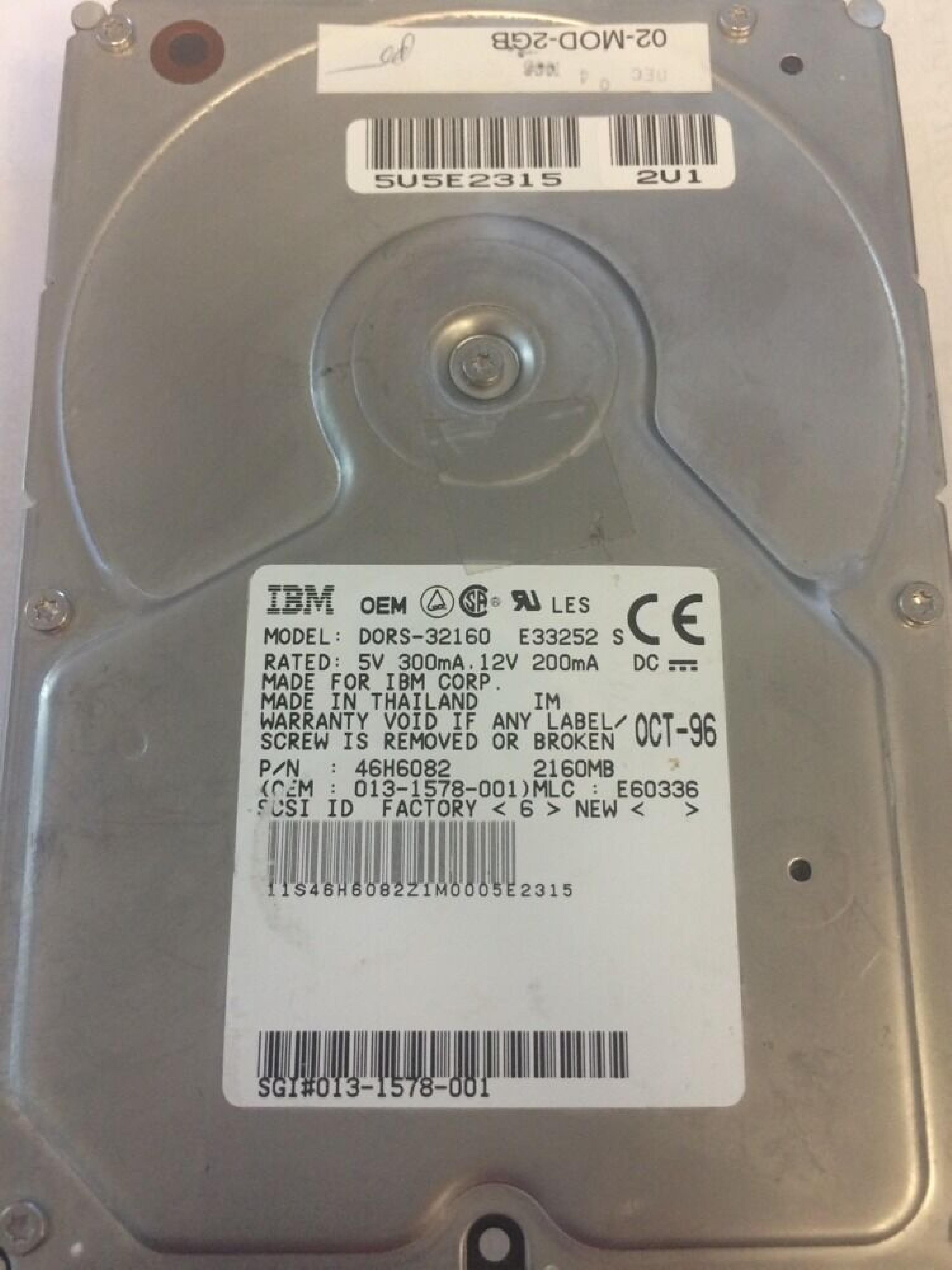 IBM DORS-32160 2.1GB 68 PIN SCSI DRIVE