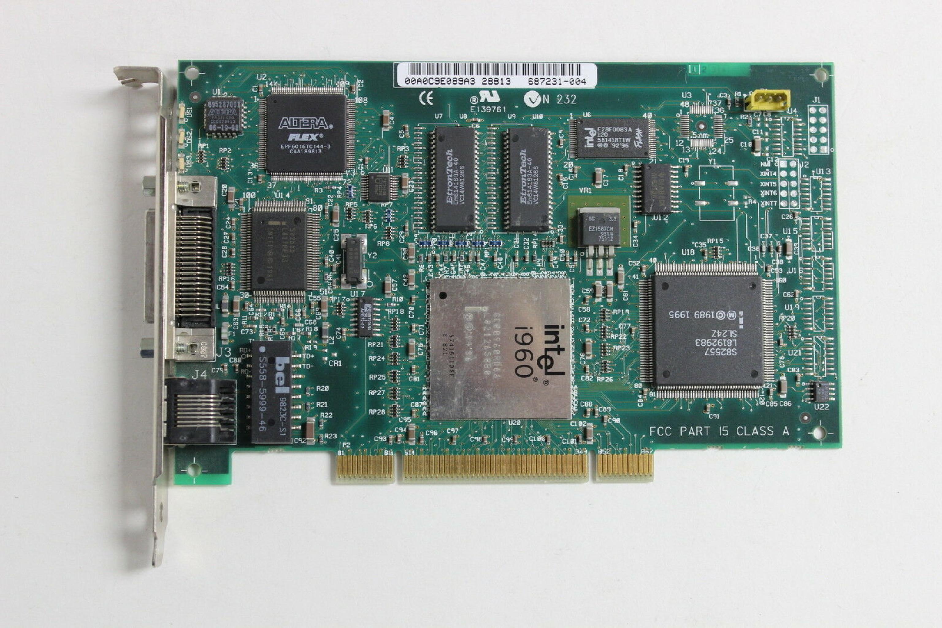 INTEL 687229-004 10/100 NETWORK CARD I960 CHIPSET PCI ADAPTER