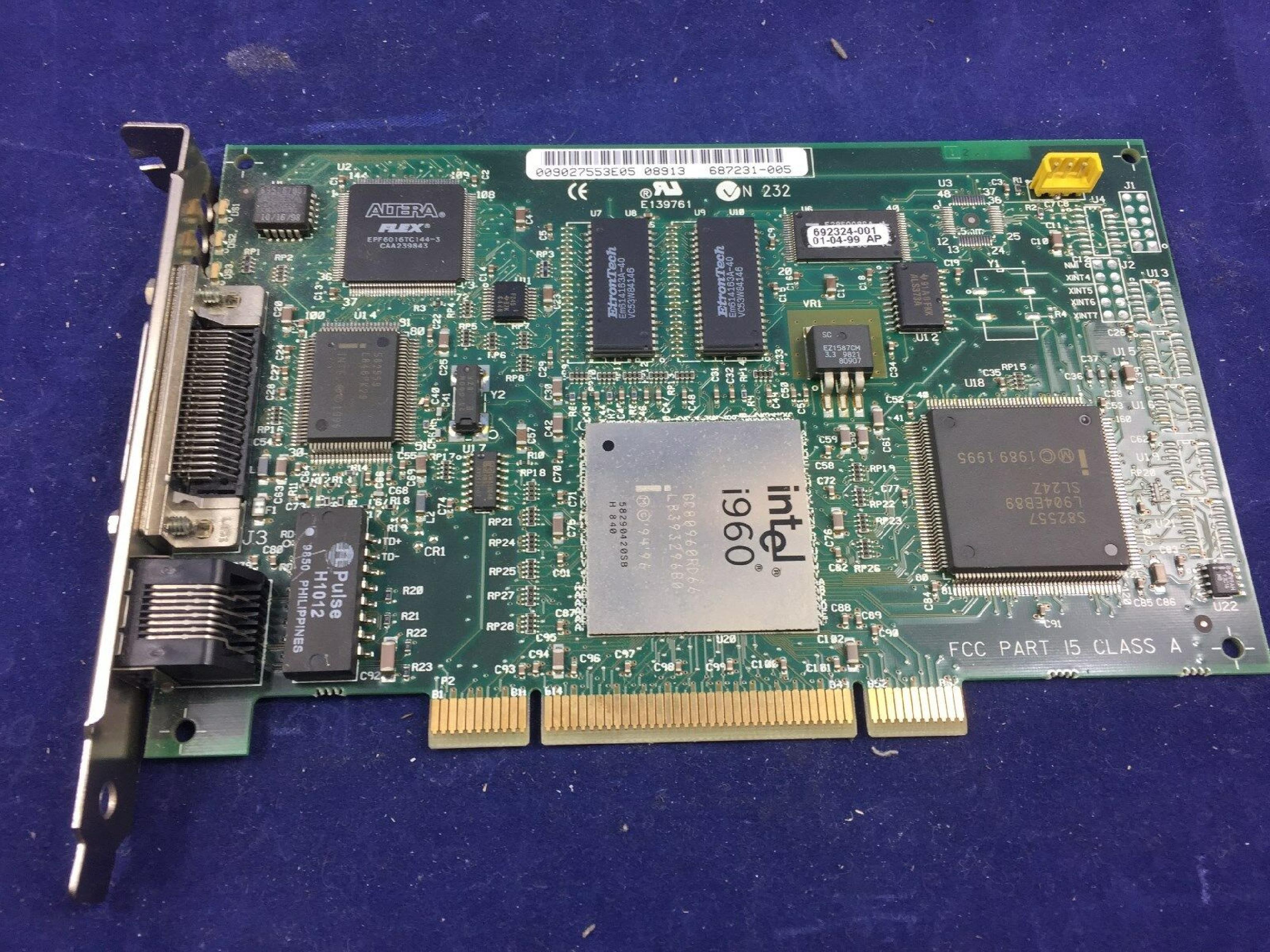 INTEL 687229-004 10/100 NETWORK CARD I960 CHIPSET PCI ADAPTER