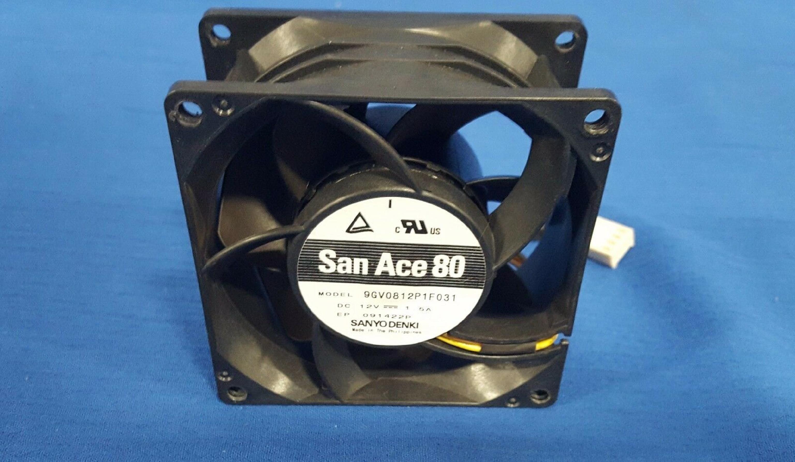 SANYO DENKI / SANYODENKI SAN ACE 80 FAN 80X80X38MM 12V .8AMP 1.8AMP 3WIRE 109.5CFM