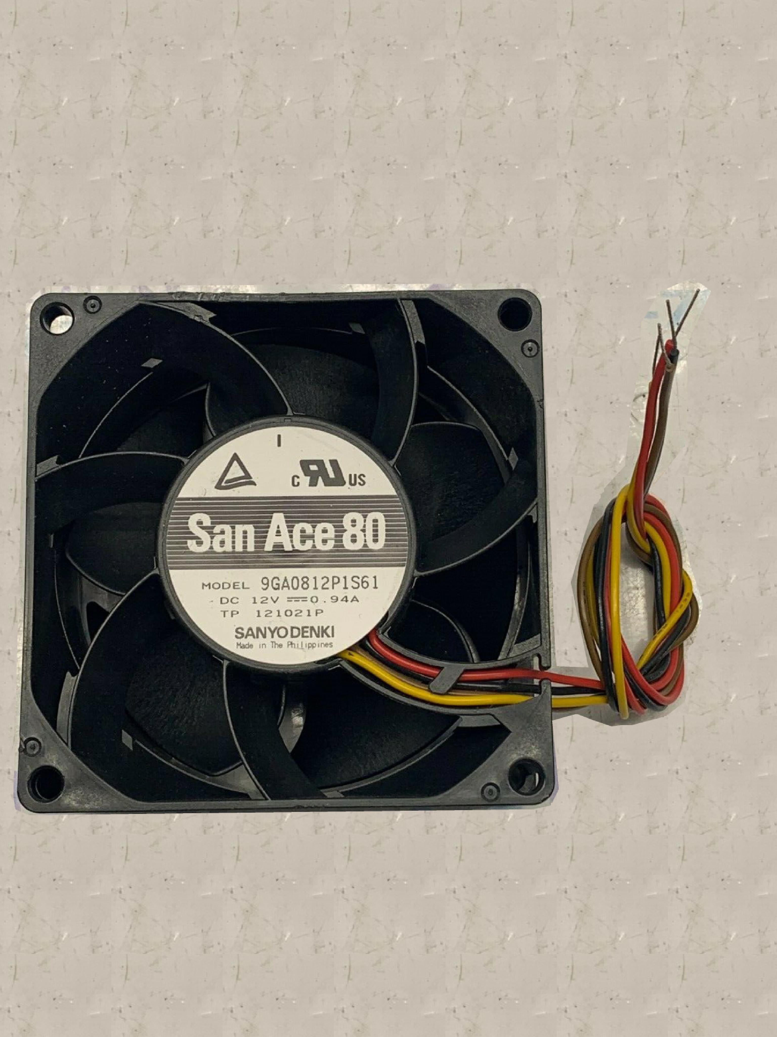 SANYO DENKI / SANYODENKI SAN ACE 80 FAN 80X80X38MM 12V .8AMP 1.8AMP 3WIRE 109.5CFM