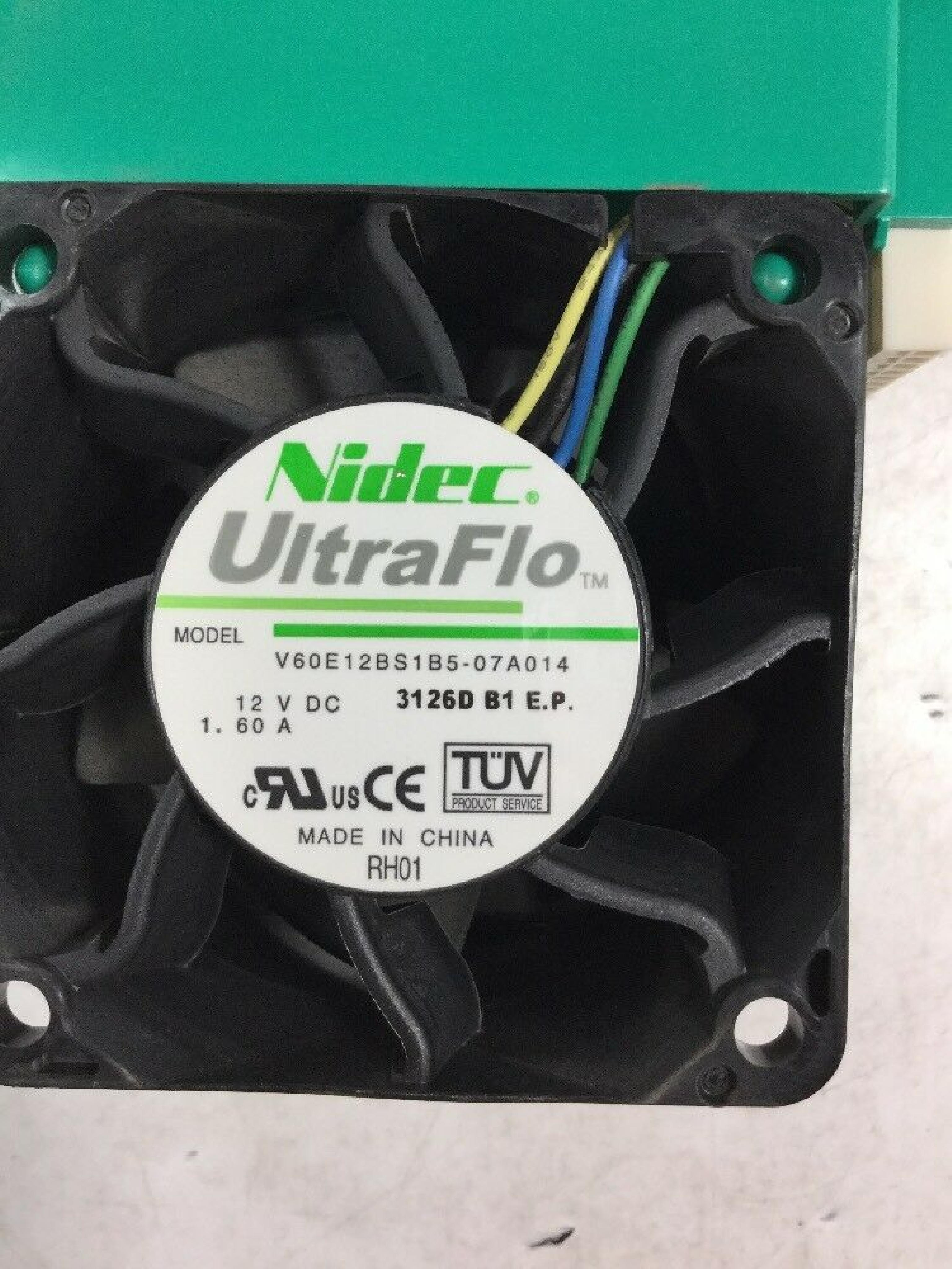 NIDEC V60E12BS1B5 FAN 12VDC 1.60 AMP 67 CFM 60X60X38MM