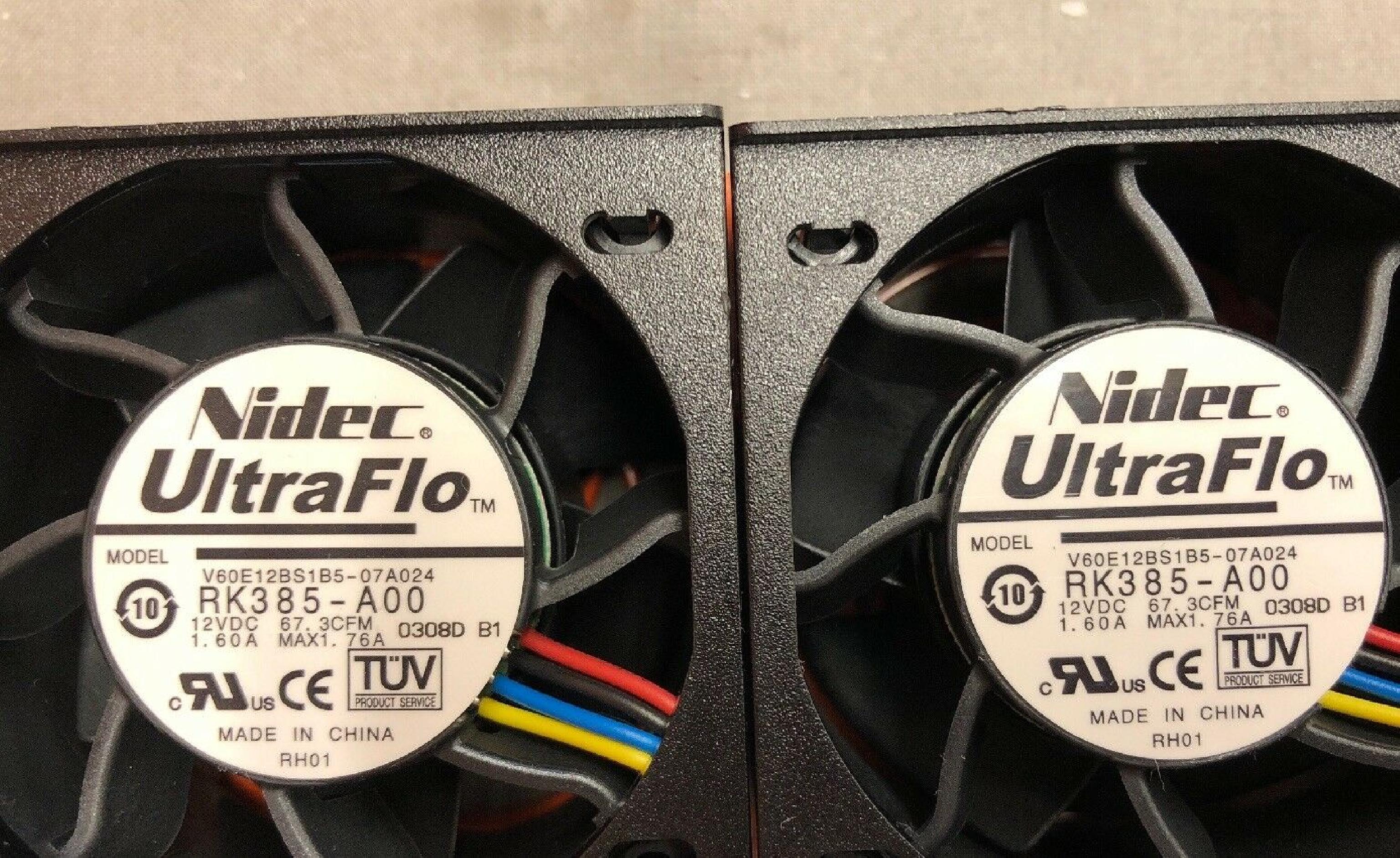 NIDEC V60E12BS1B5-07A024 FAN 12VDC 1.60 AMP 67 CFM 60X60X38MM