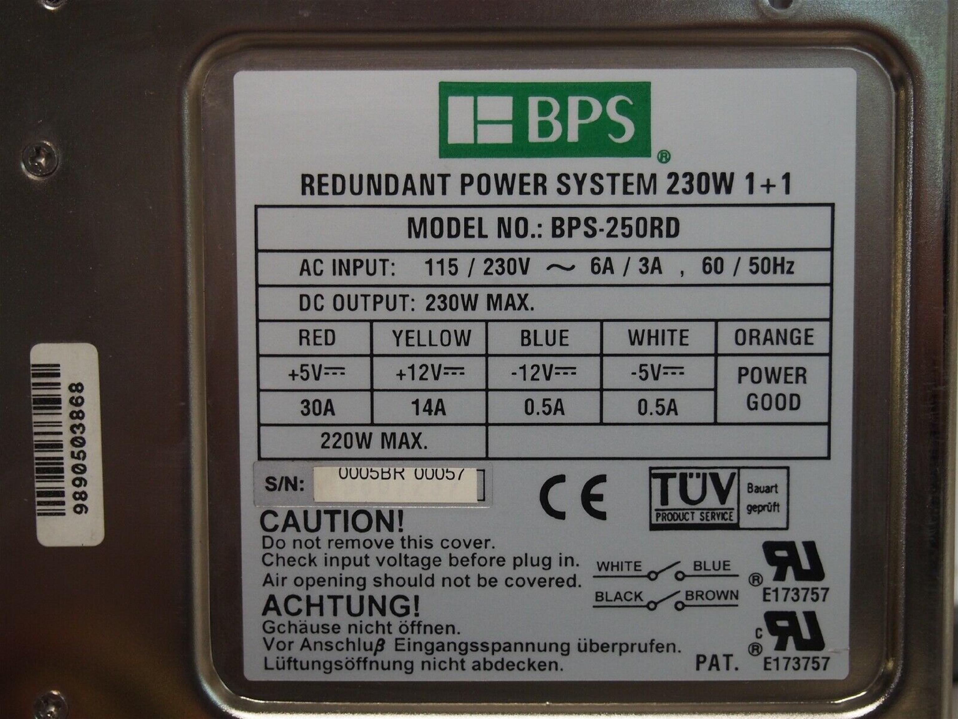 BPS BPS-250RD HOT SWAP MODULE 1+1