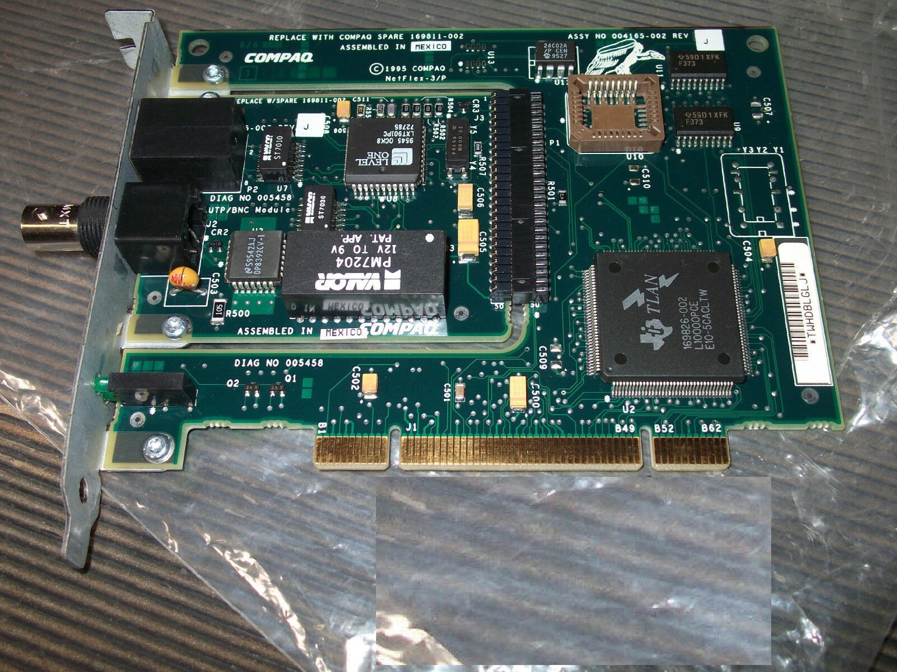 COMPAQ / HEWLETT PACKARD / HP 169811-002 CONTROLLER SERVER NETFLEX 3/P PCI PROLIANT