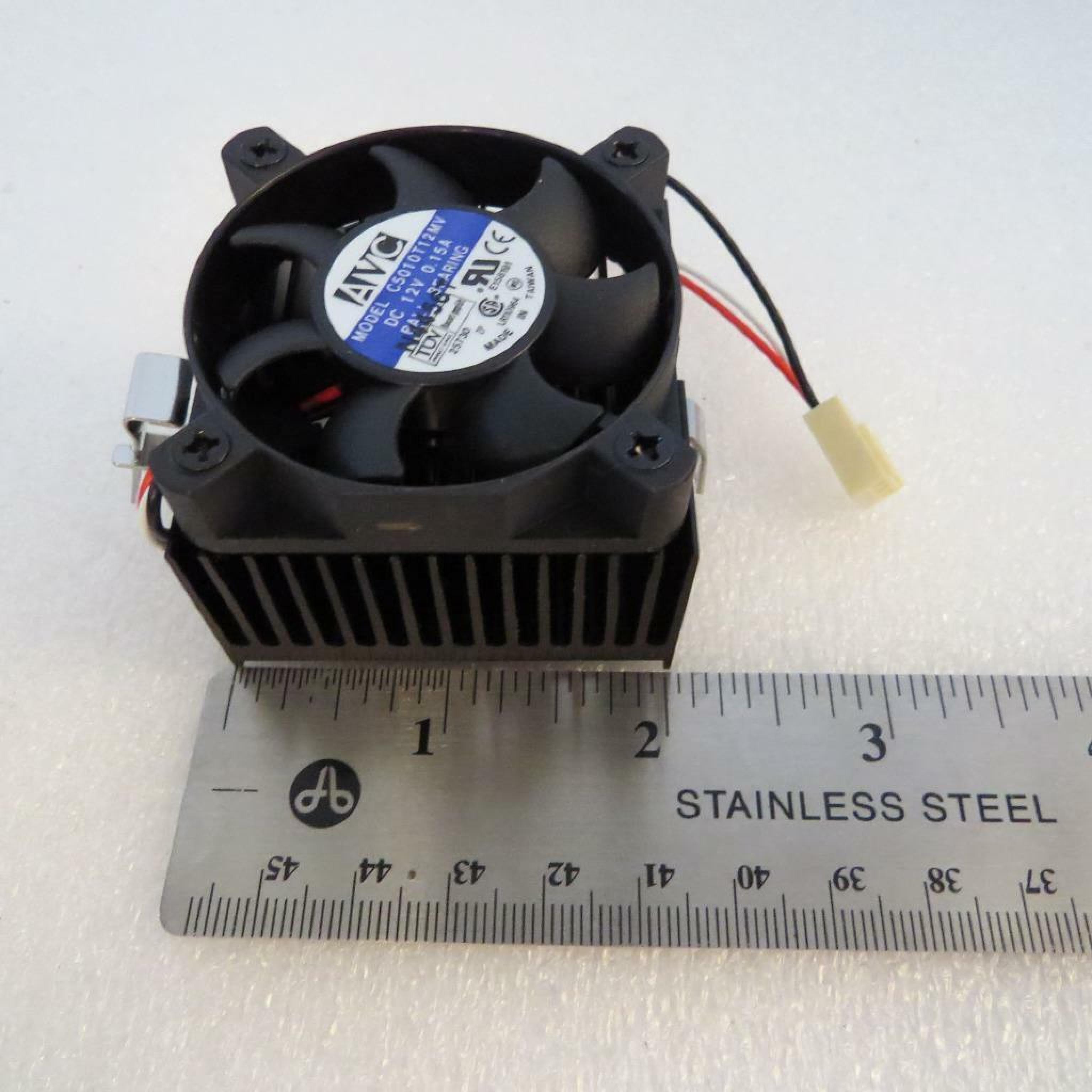 THERMSHEILD / ELAN VITAL / AVC C5010T12MV FAN WITH HEATSINK 50X50X12MM + HEAT SINK 12VDC 0.15AMP 75X50X12MM ELAN VITAL 50X50X11MM 3-WIRE 3-PIN