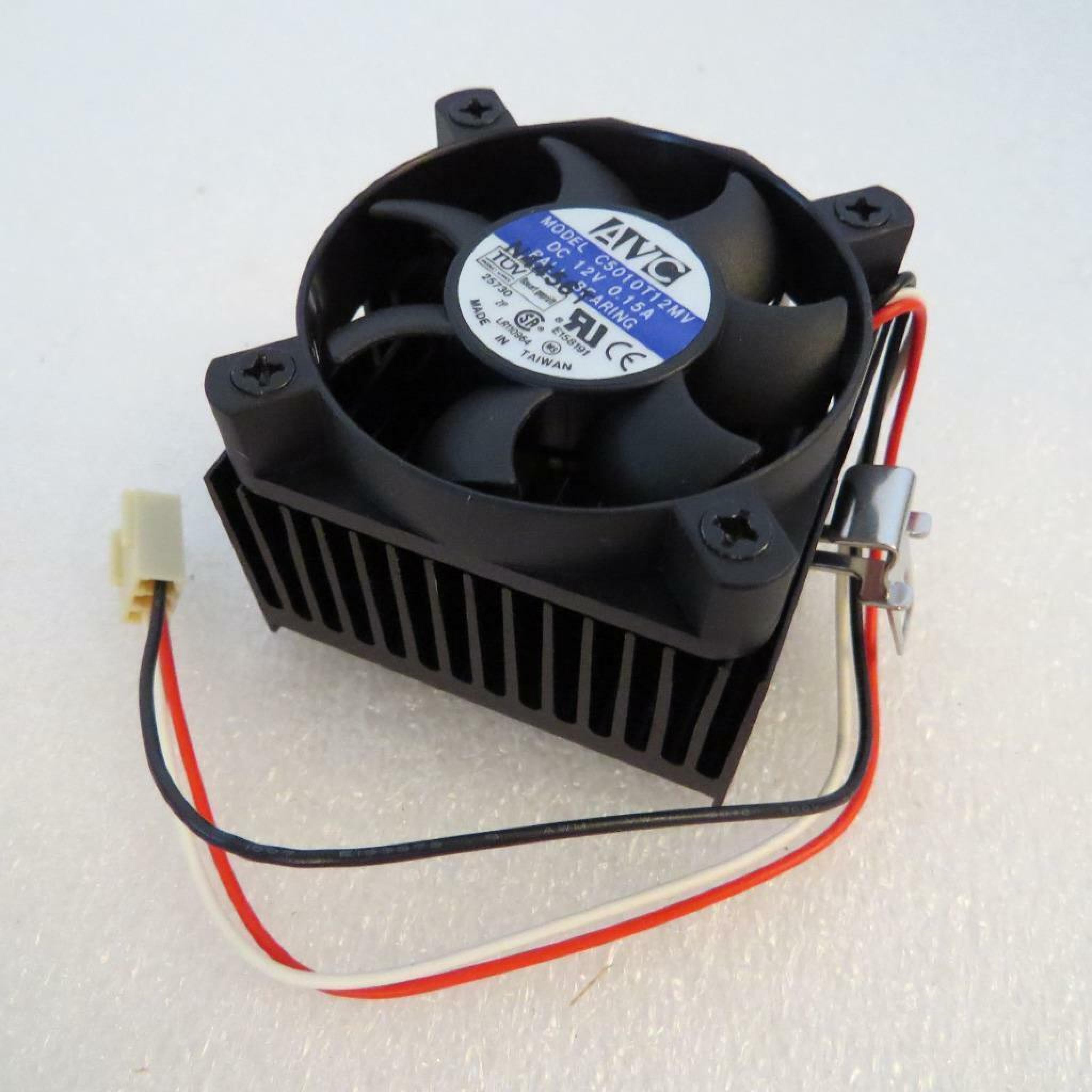 THERMSHEILD / ELAN VITAL / AVC C5010T12MV FAN WITH HEATSINK 50X50X12MM + HEAT SINK 12VDC 0.15AMP 75X50X12MM ELAN VITAL 50X50X11MM 3-WIRE 3-PIN