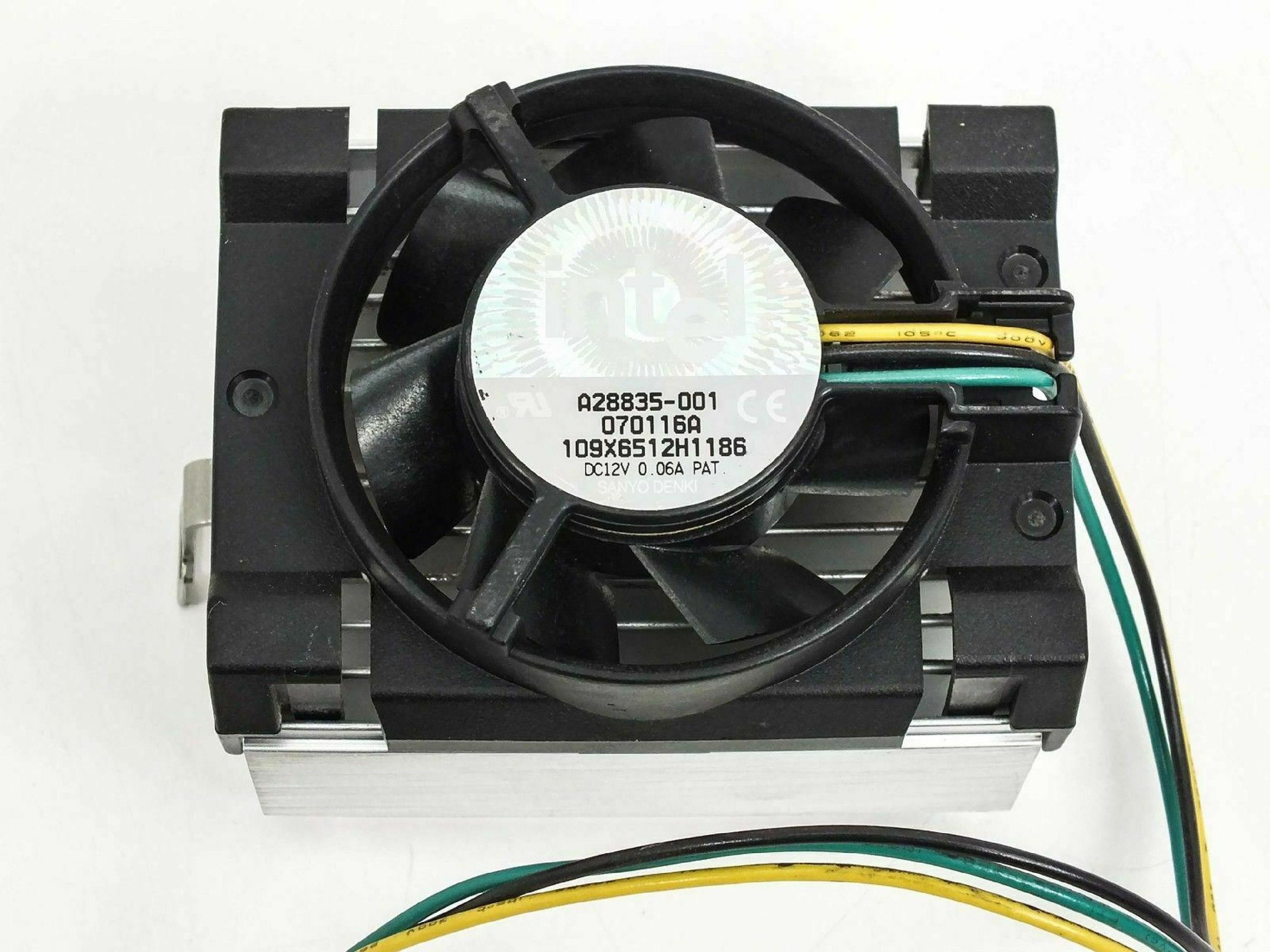 INTEL A28835-001 HEATSINK FAN ASSY. 12VDC .06A 3-WIRE ONLY 3PIN