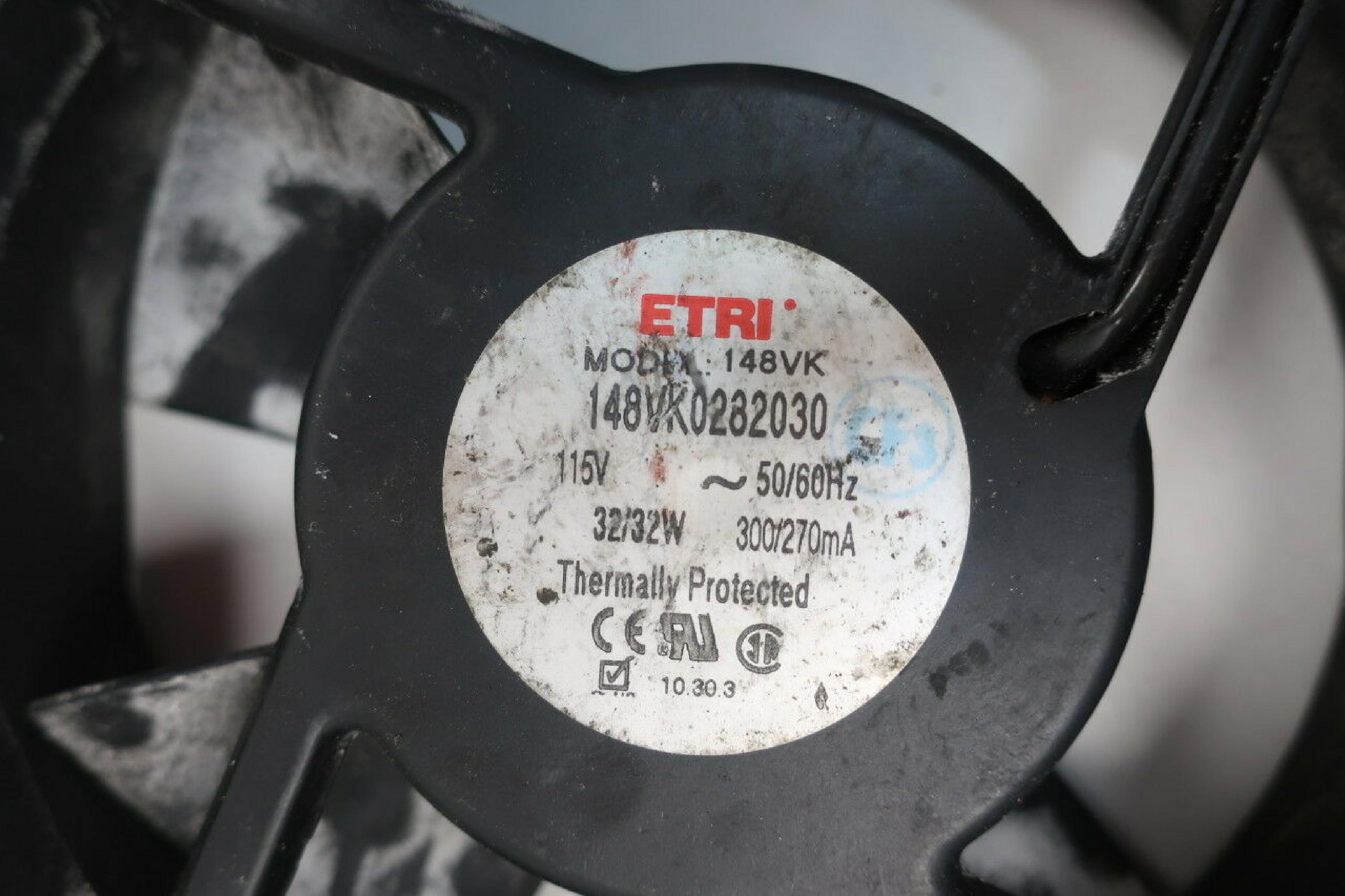 ETRI 148VK0282030 FAN 5 BLADE 115V 11/11WATTS 6INCHX6.80INCHX1.5INCH