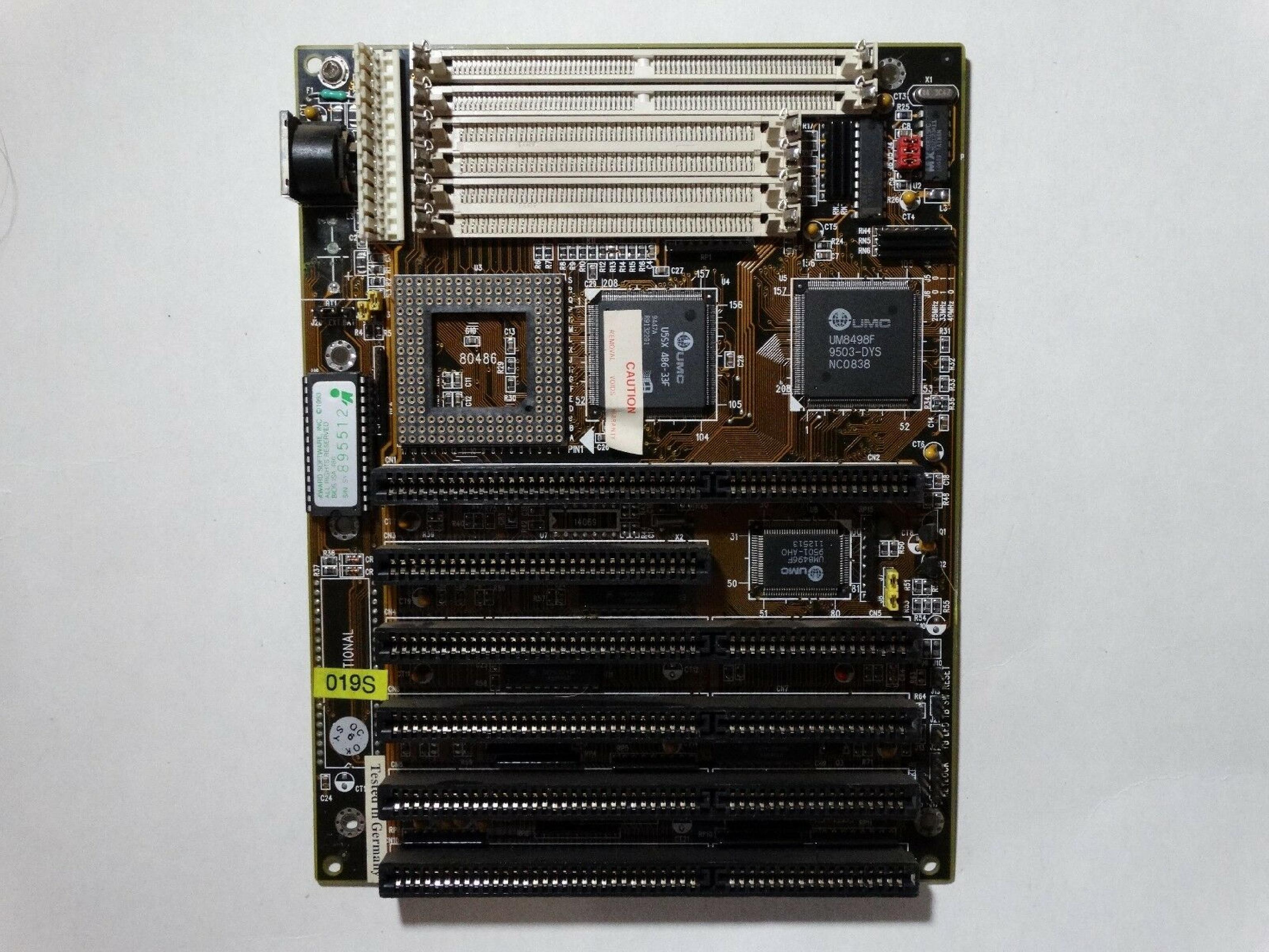 UMC UM8498F MOTHER BOARD 4 16BIT ISA 1 8BIY ISA 3VLB/ISA 2 72PIN 4 30PIN 486