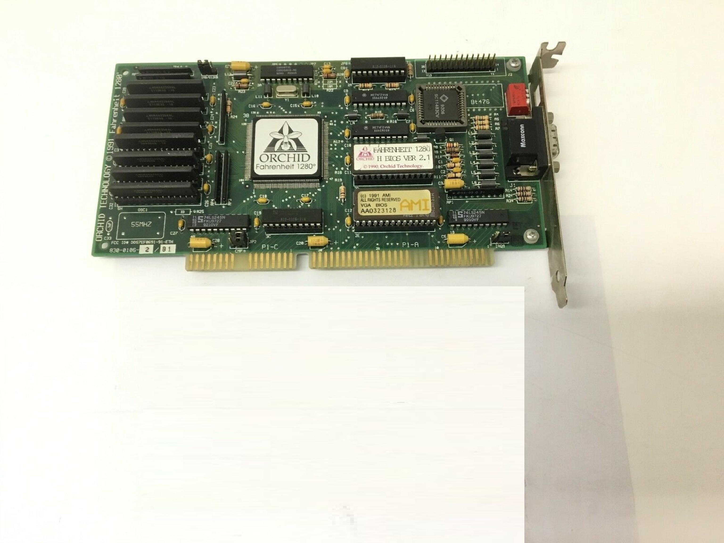 ORCHID ORCHID FAHRENHEIT 1280 830-0112-6 FAHRENHEIT 1280 ISA VINTAGE VIDEO CARD