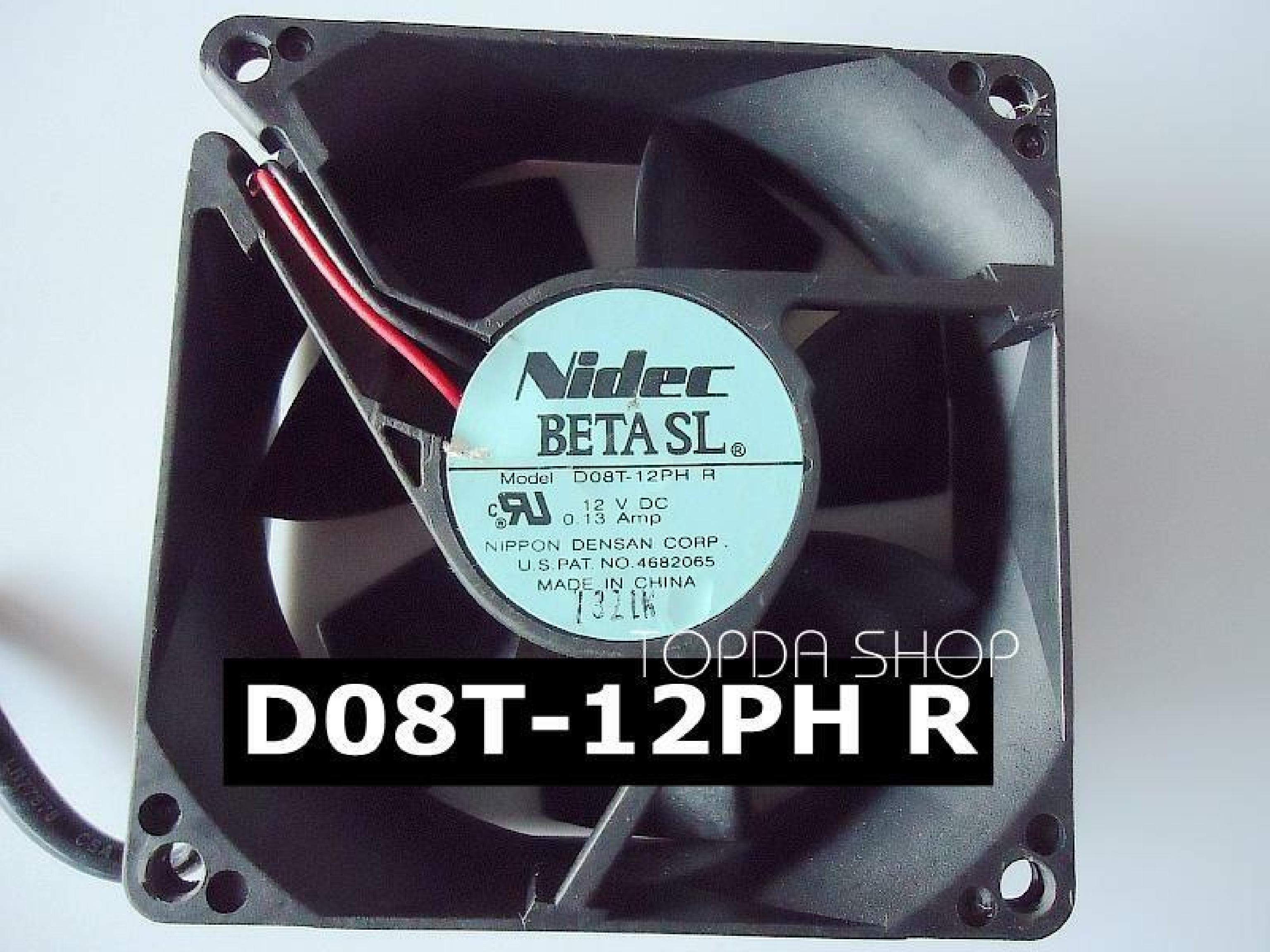 NIDEC / BETA / NIDEC D08T-12PH R FAN SL 80MM AXIAL COOLING 12V BY 25MM 12VDC .13AMP 2 WIRE