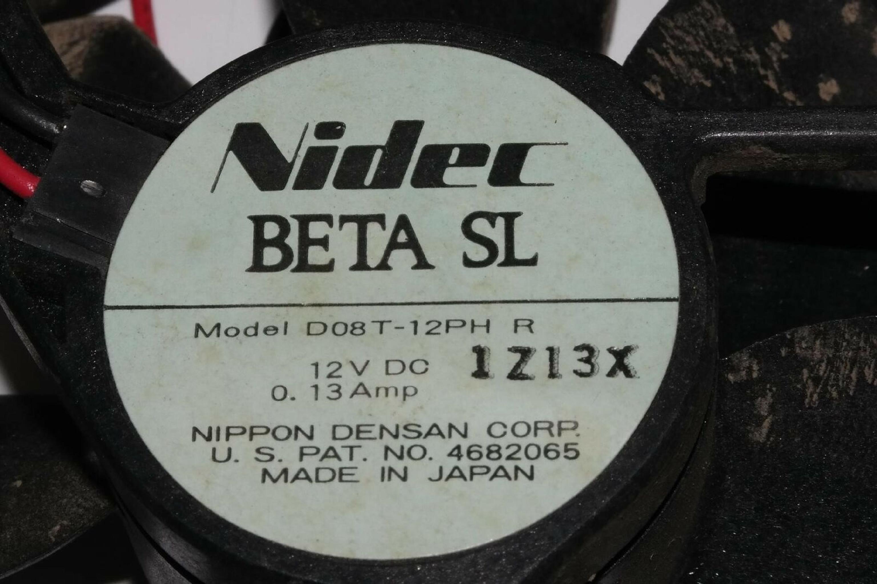 NIDEC / BETA / NIDEC D08T-12PH R FAN SL 80MM AXIAL COOLING 12V BY 25MM 12VDC .13AMP 2 WIRE