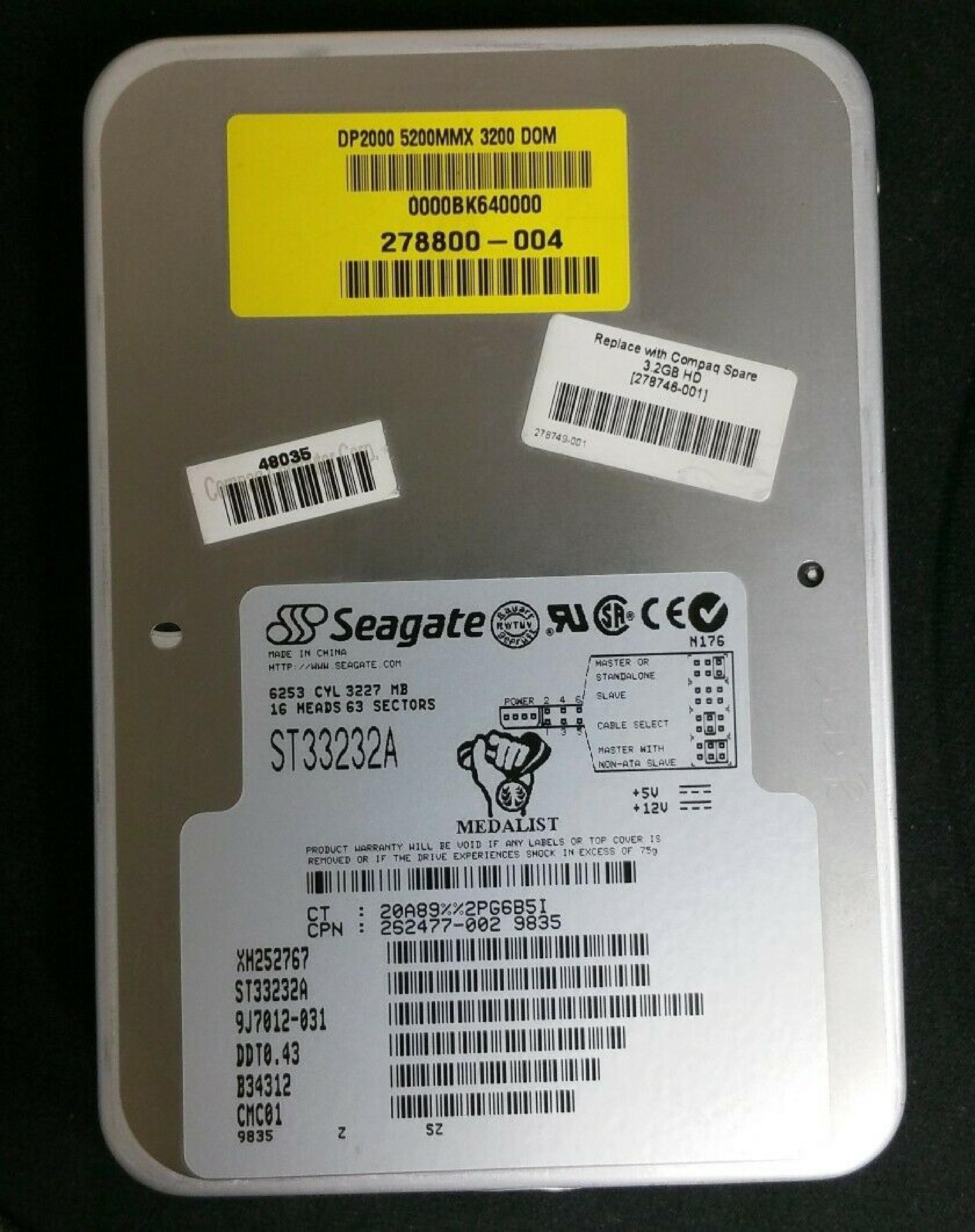 SEAGATE ST33232A 3.2GB IDE HD