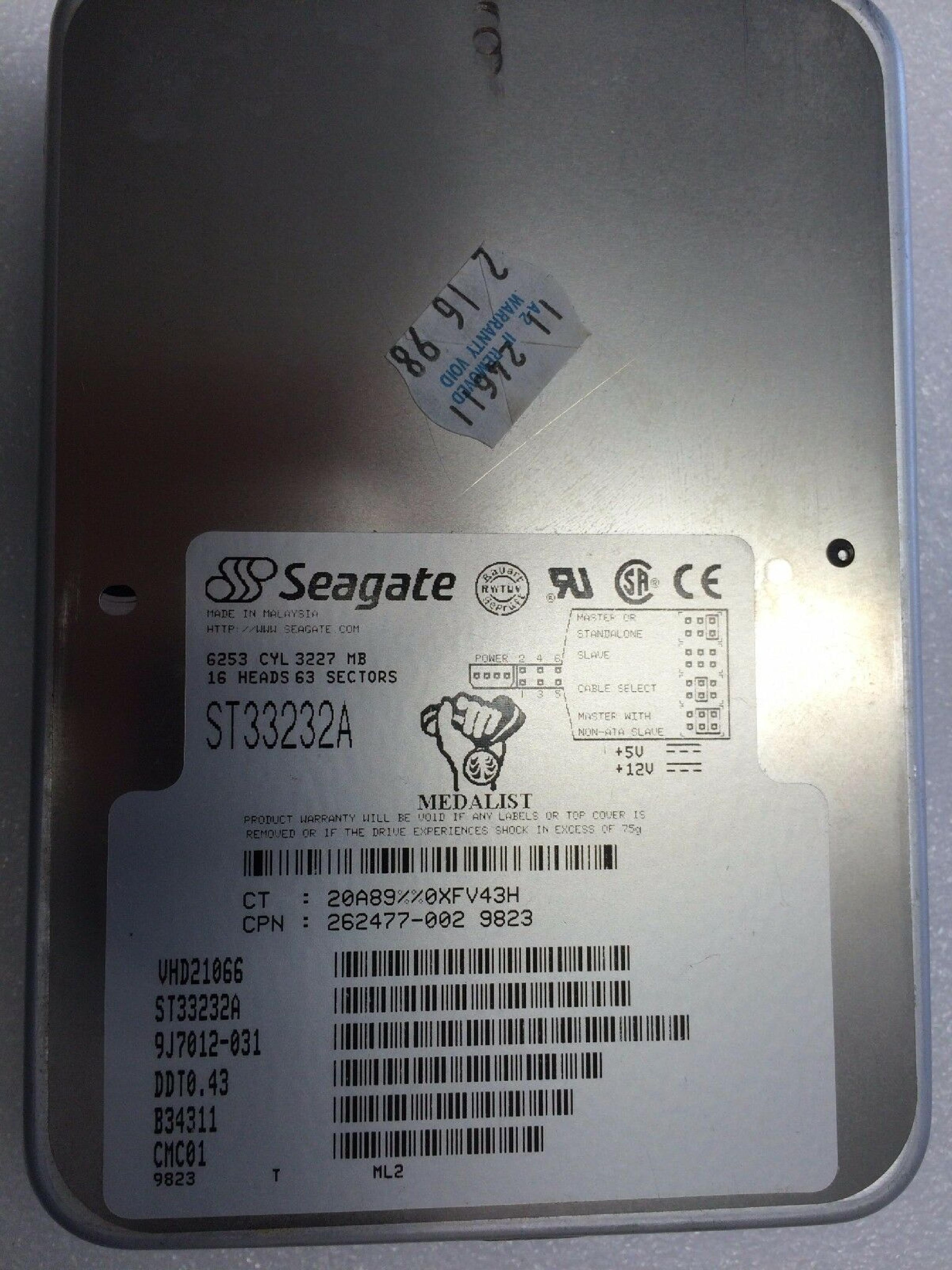 SEAGATE ST33232A 3.2GB IDE HD