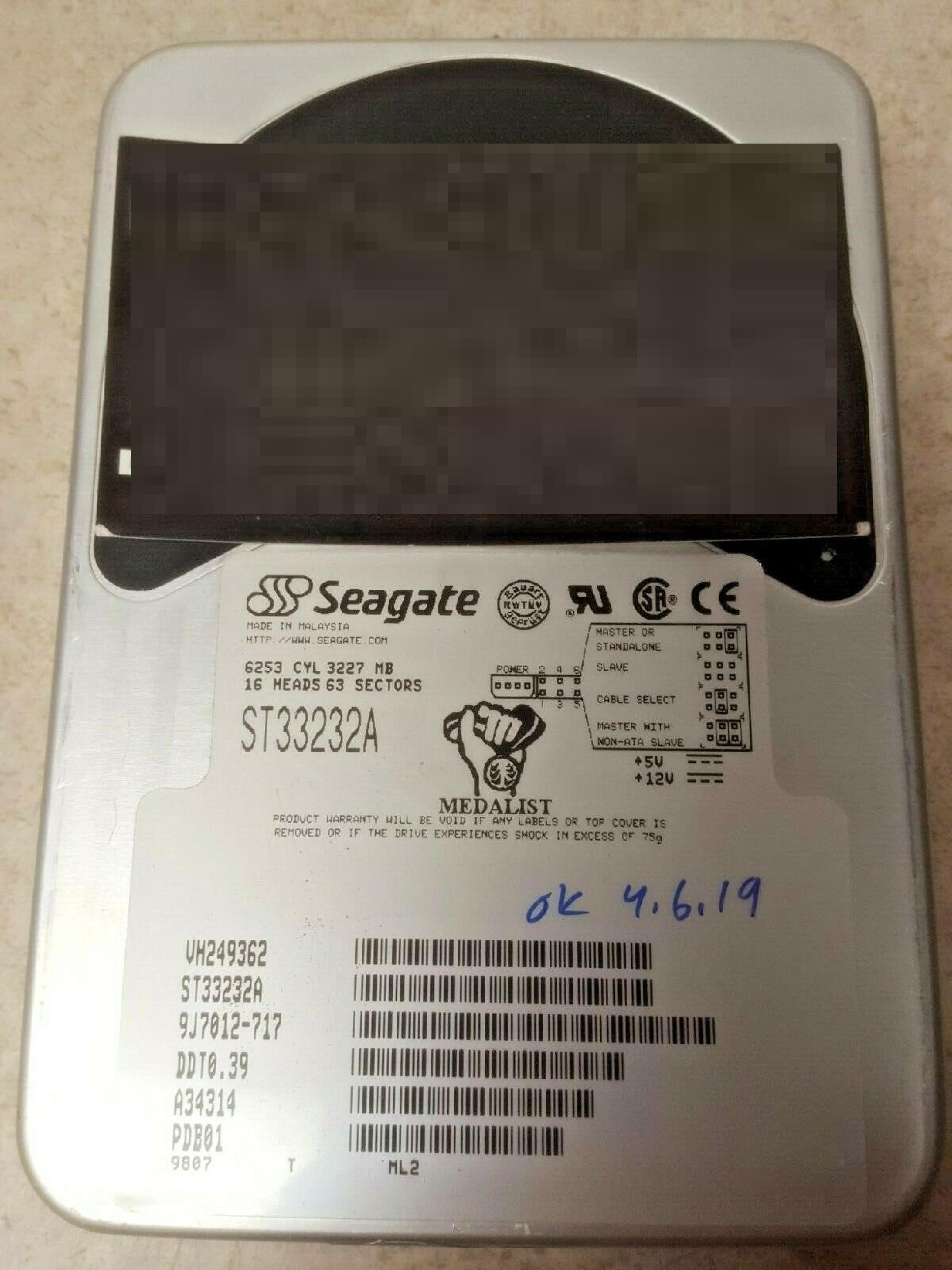 SEAGATE ST33232A 3.2GB IDE HD