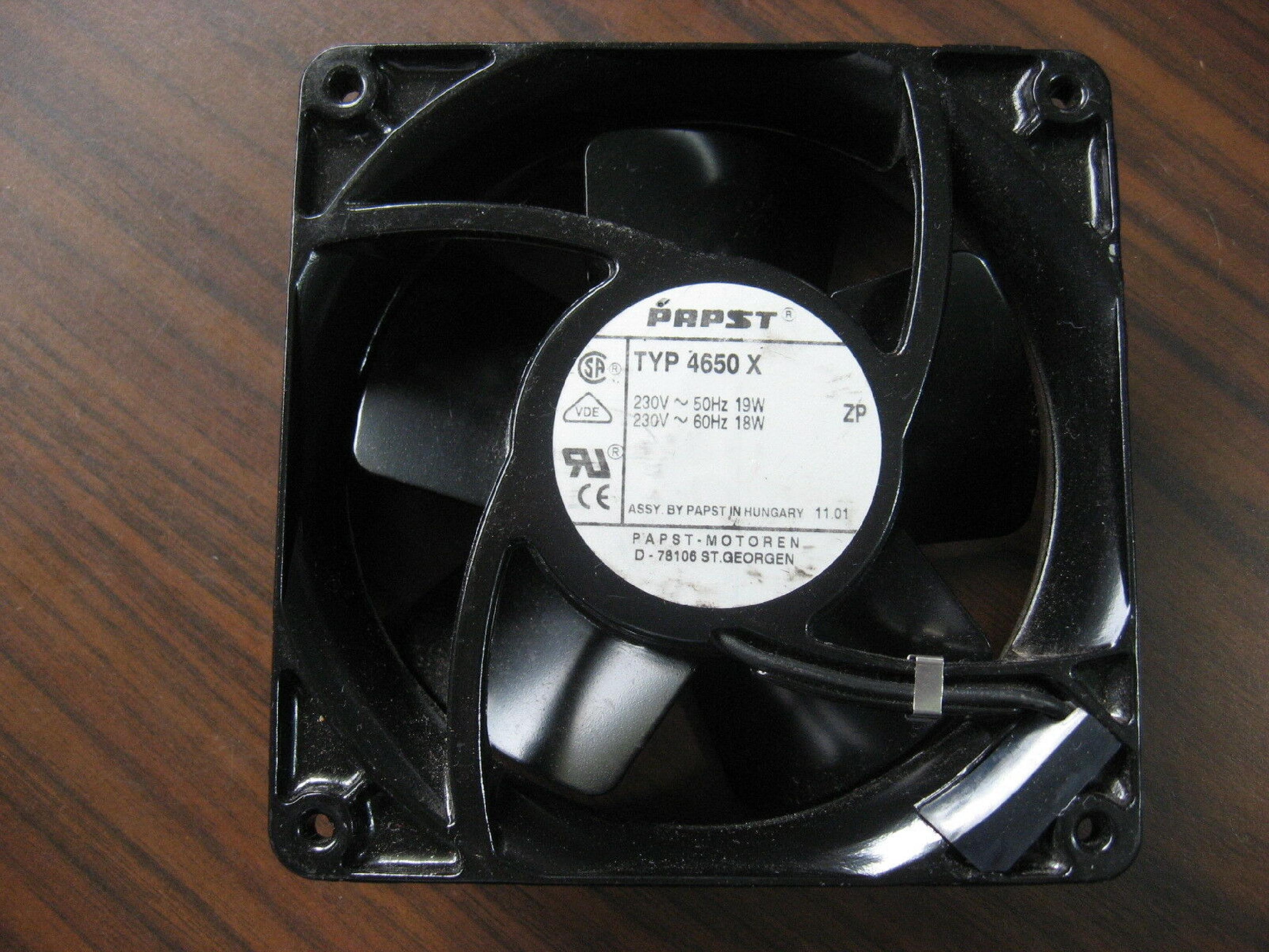 PAPST TYP 4650 X FAN 220V~50HZ 230V~60HZ 18W 120X120X38MM