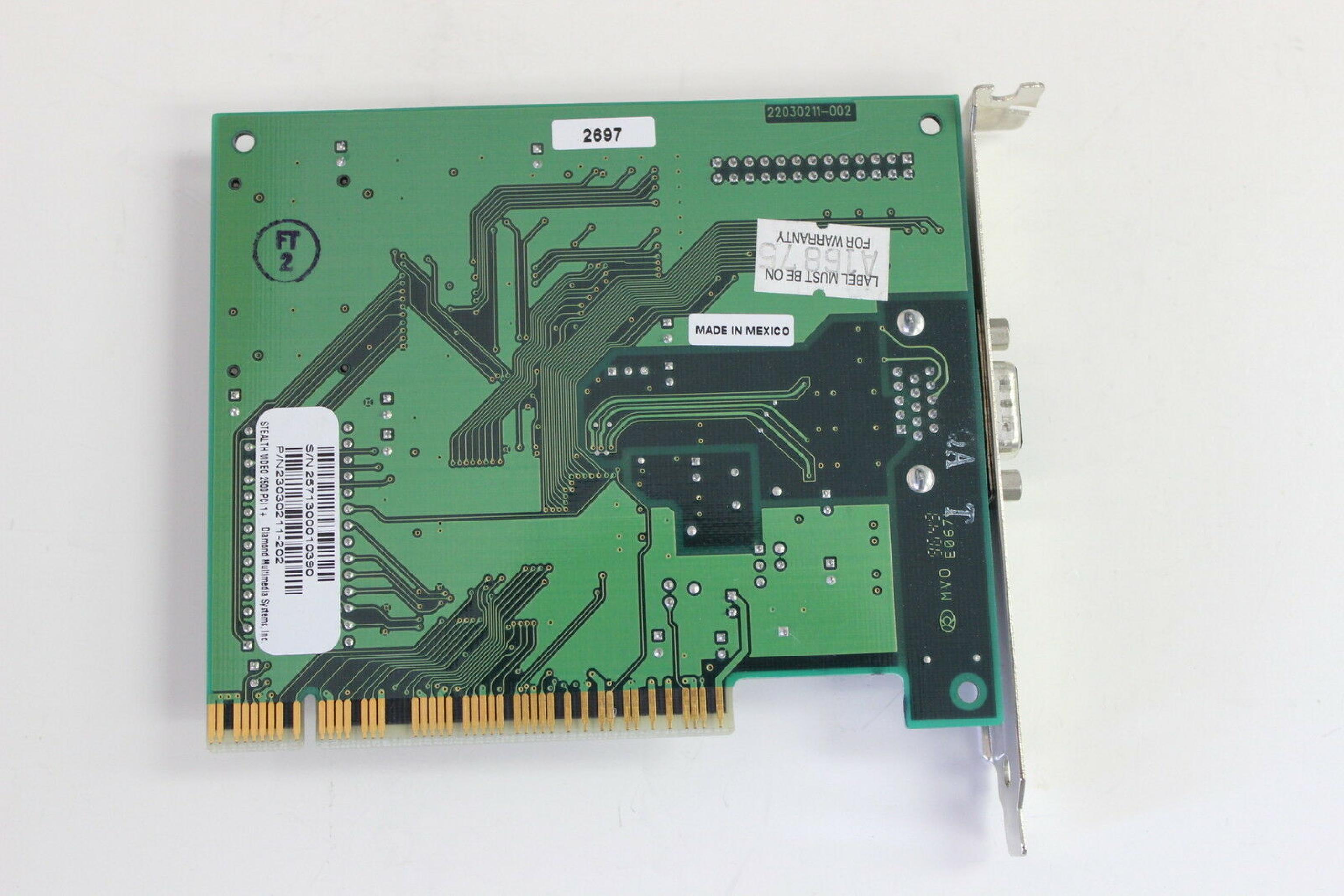 DIAMOND 23030211-202 23030211-202 STEALTH VIDEO 2500 PCI W/MEMORY SLOTS