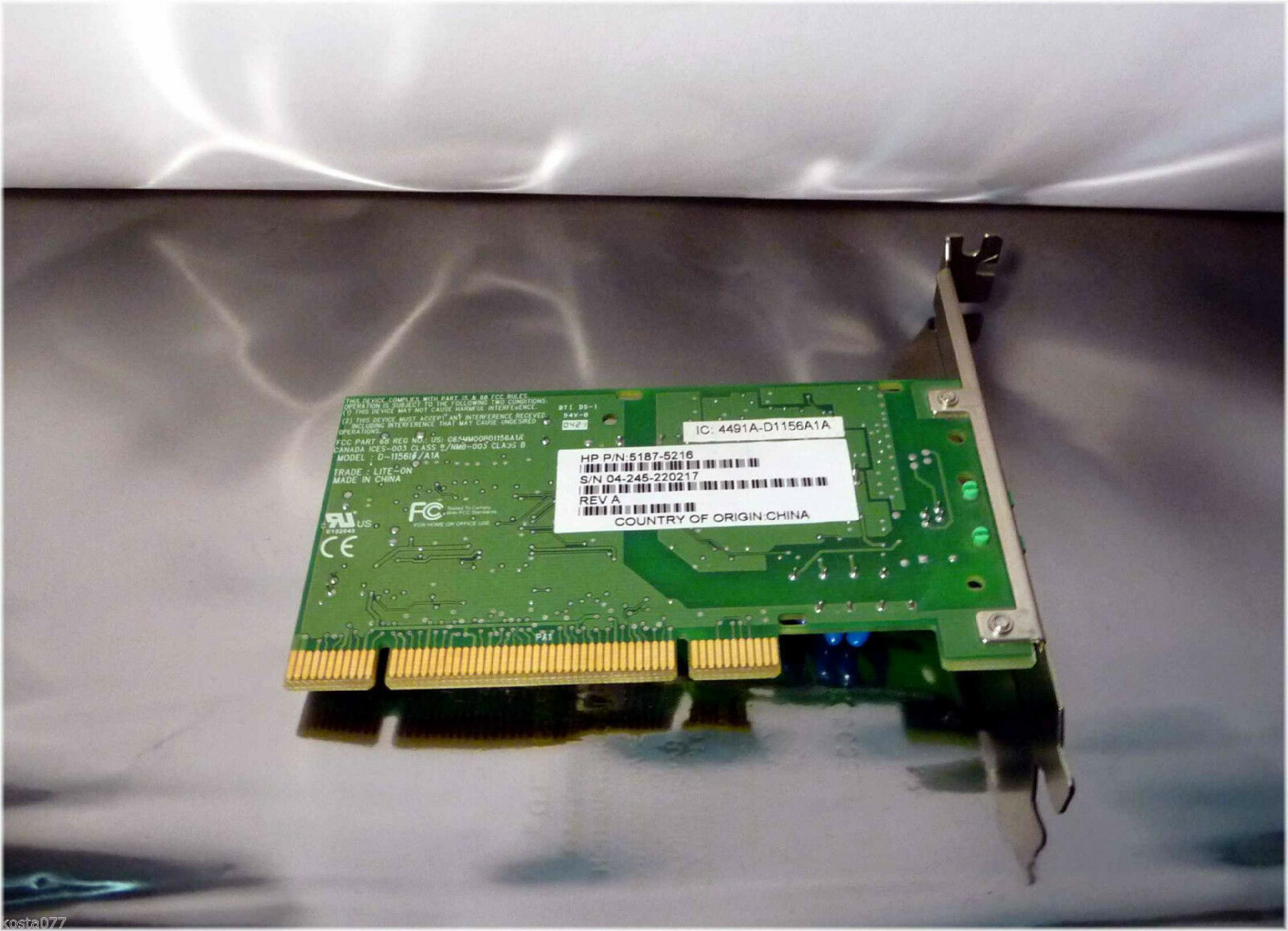 LITEON / AGERE D-11561 PCI 56K INTERNAL MODEM CARD