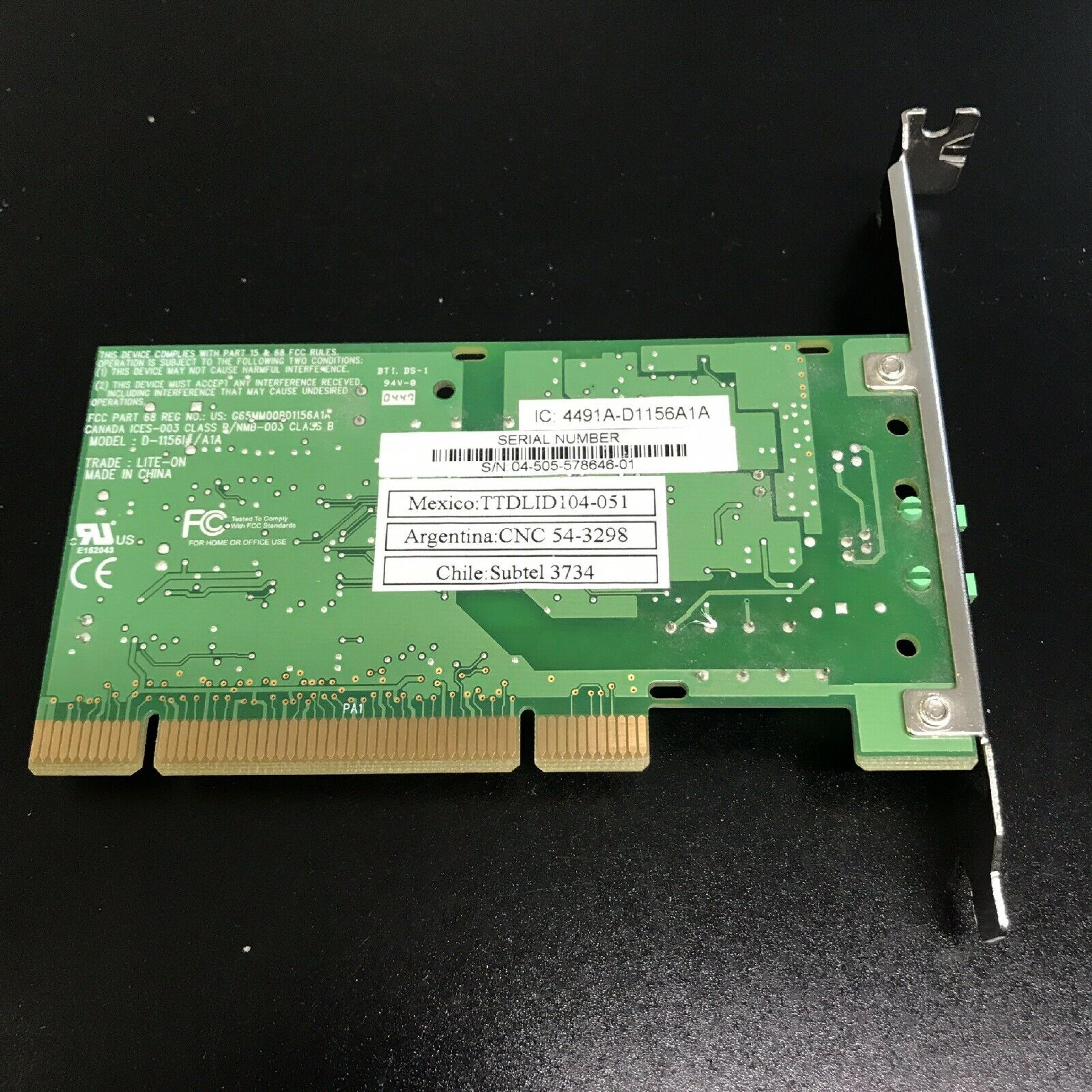 LITEON / AGERE KB5817 PCI 56K INTERNAL MODEM CARD