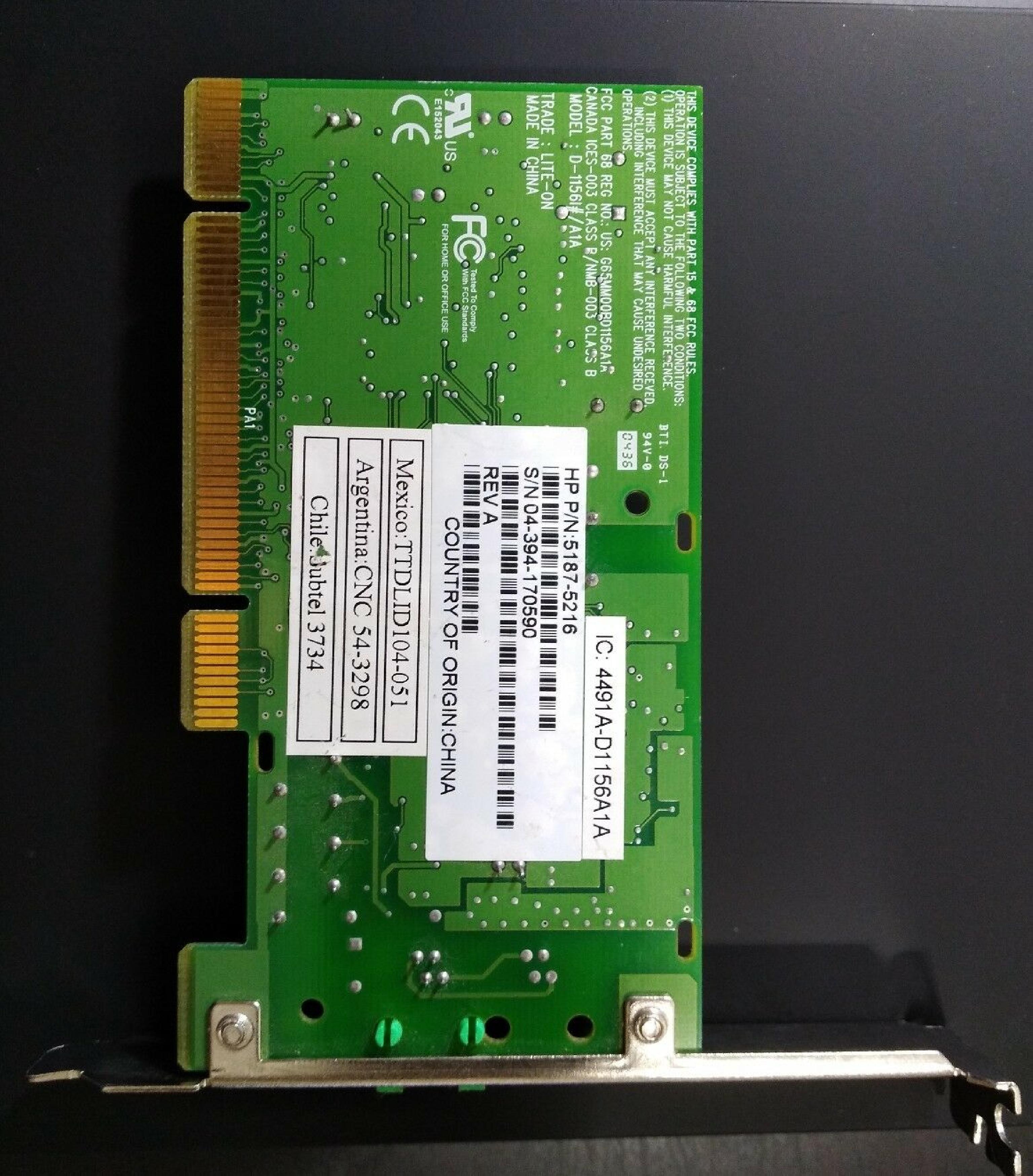 LITEON / AGERE KB5817 PCI 56K INTERNAL MODEM CARD