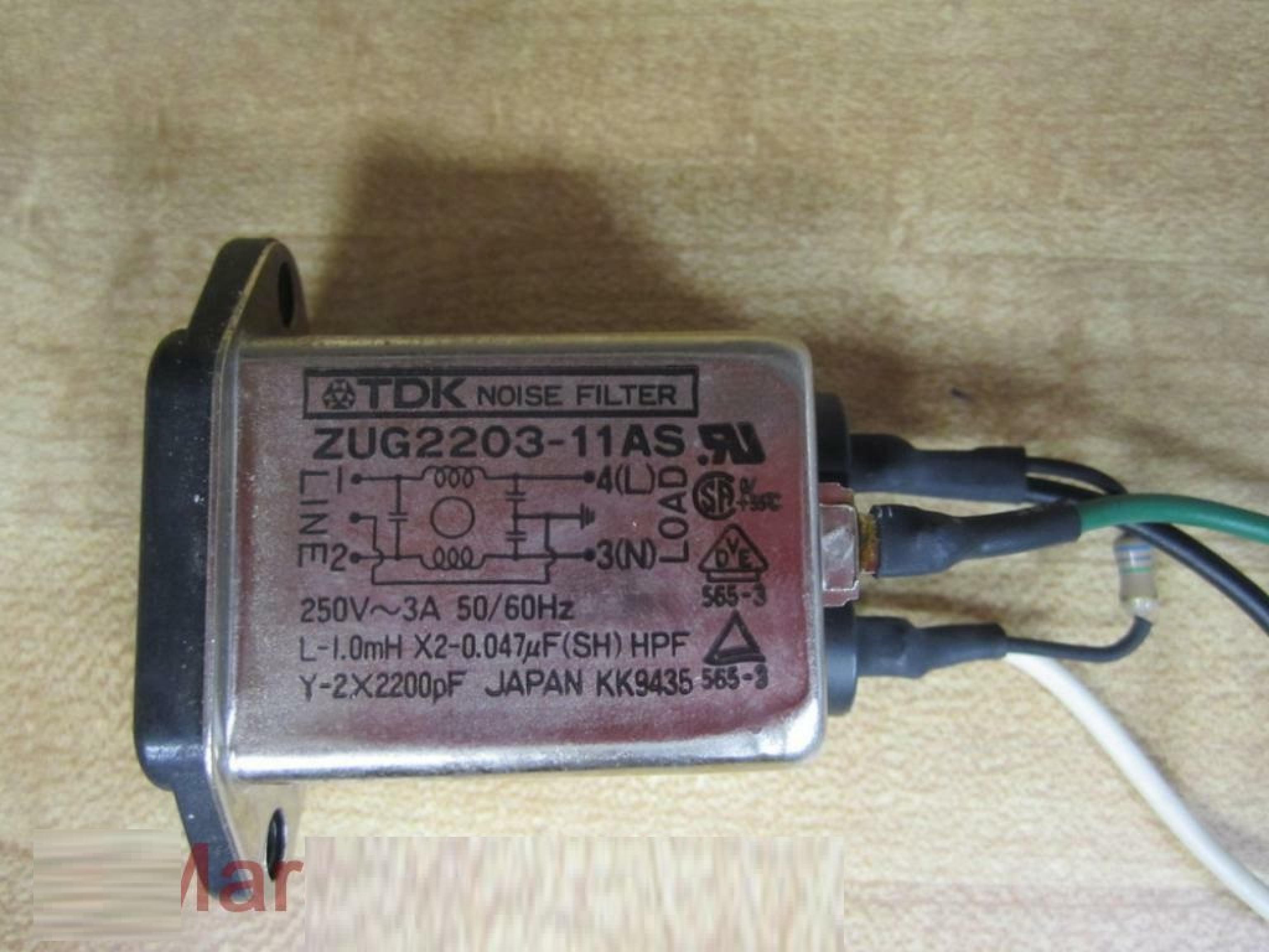 TDK ZUG2203-11AS P 250VAC 3A NOISE FILTER ASSEMBLY