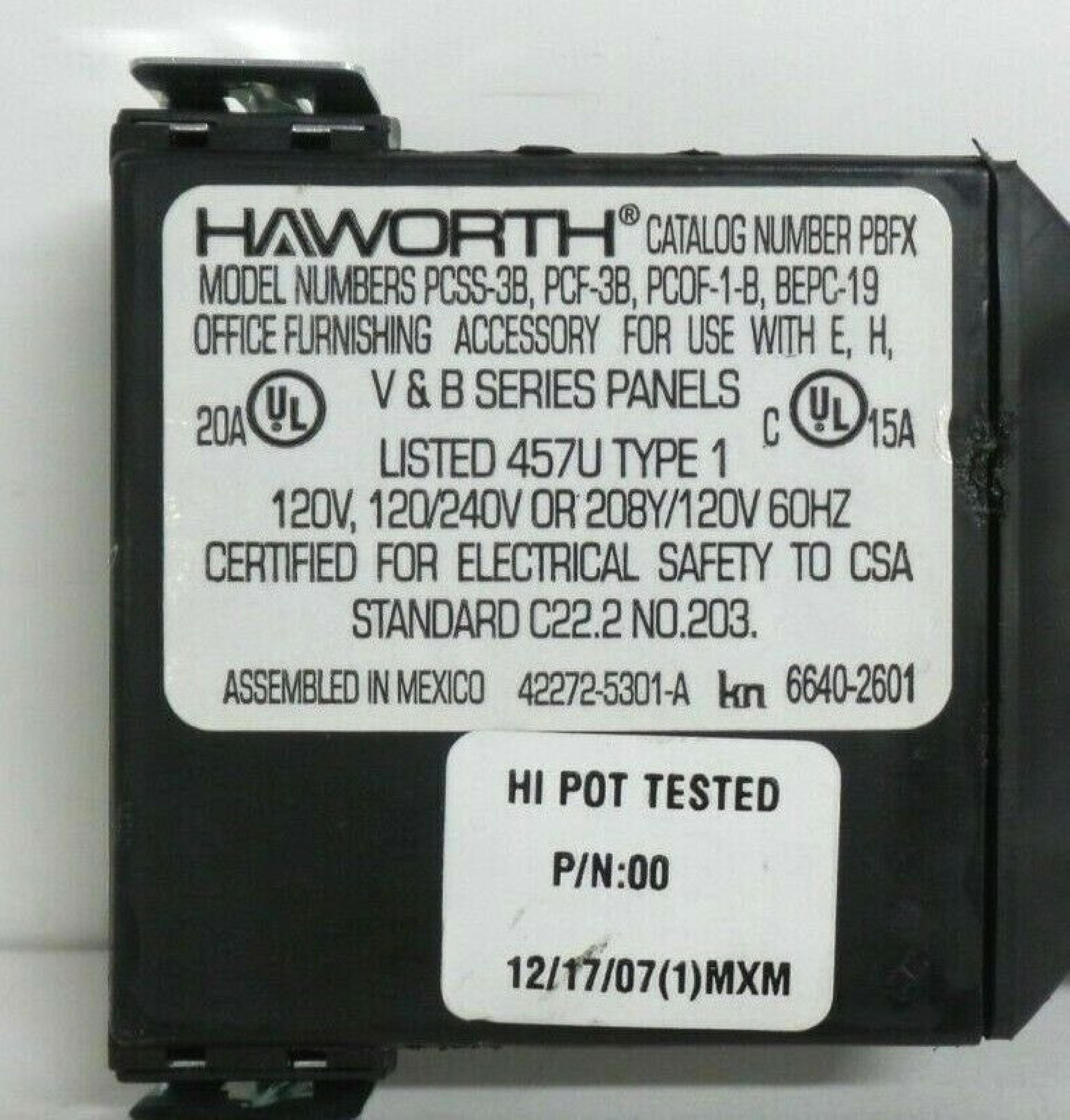 HAWORTH PCSS-3B 8 INCHES CABLE FOR C E F G W SERIES PANELS P/N PCSS-3B 6640-4801