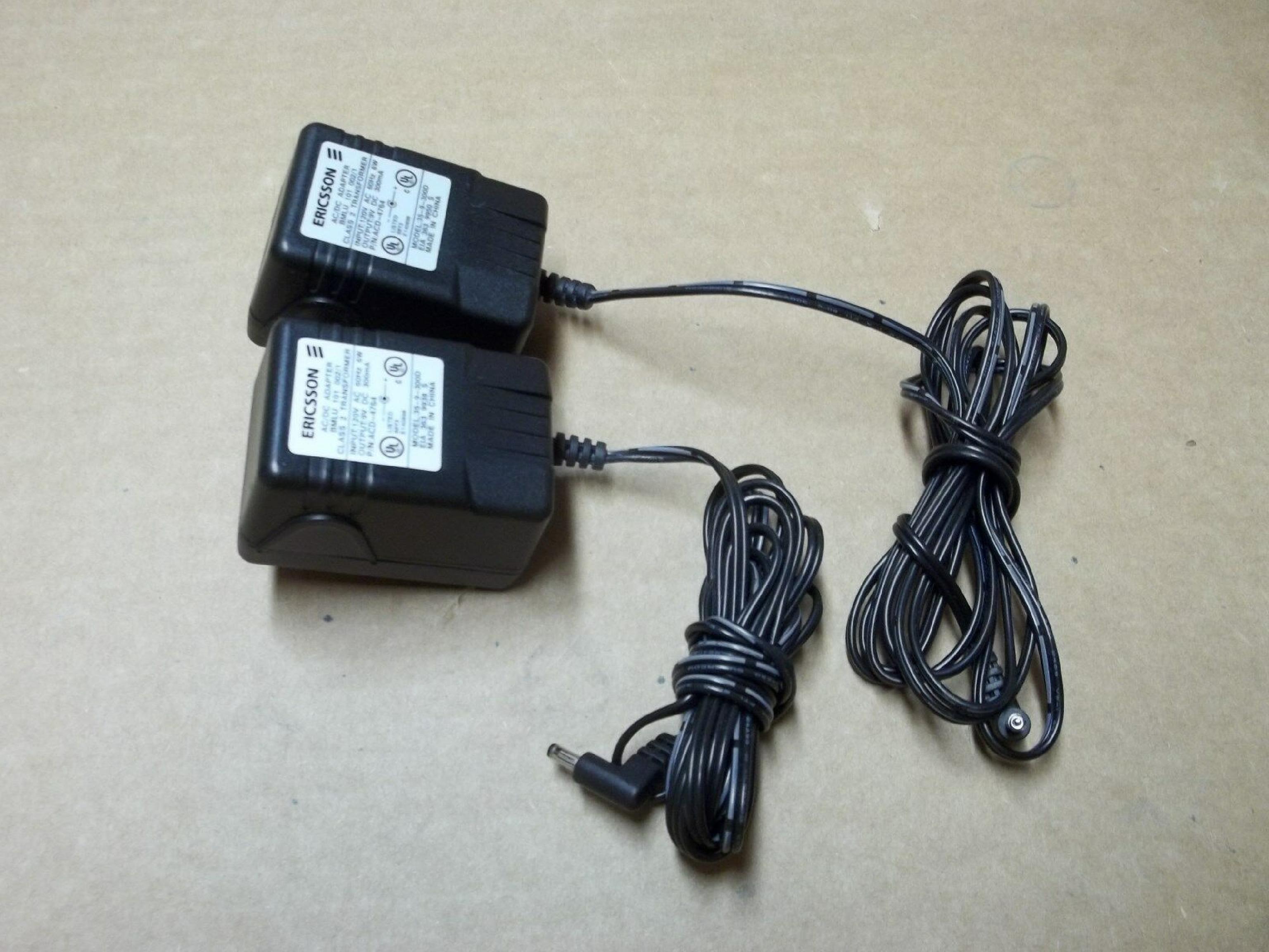 ERICSSON 35-9-300D A/C POWER SUPPLY ADAPTER 120VAC 60HZ 6W 9VDC 300MA