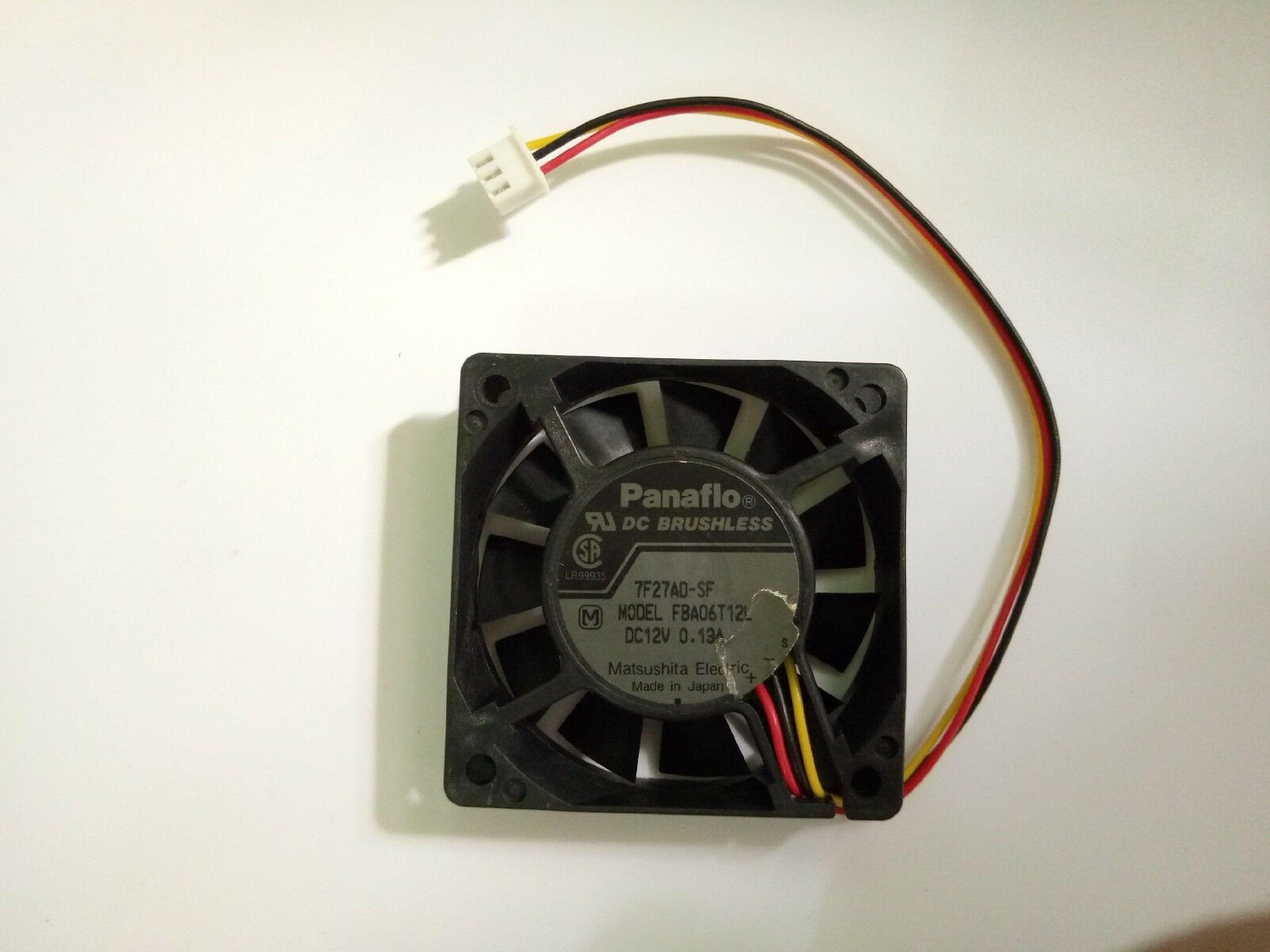 PANAFLO FBA06T12L FAN DC 12V 0.13A 60X60X15MM 2WIRE 145MM CUT WIRES