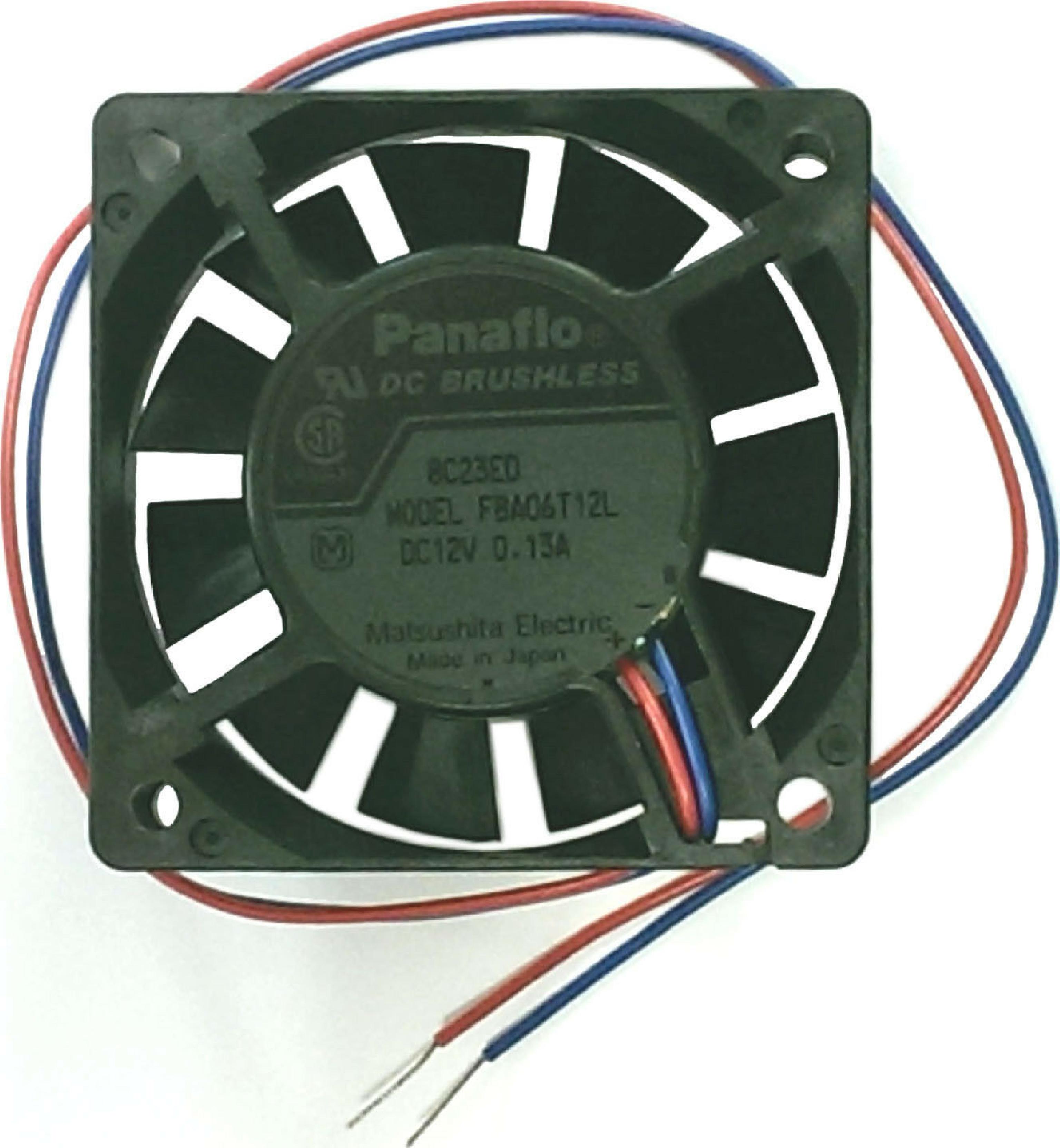 PANAFLO FBA06T12L FAN DC 12V 0.13A 60X60X15MM 2WIRE 145MM CUT WIRES