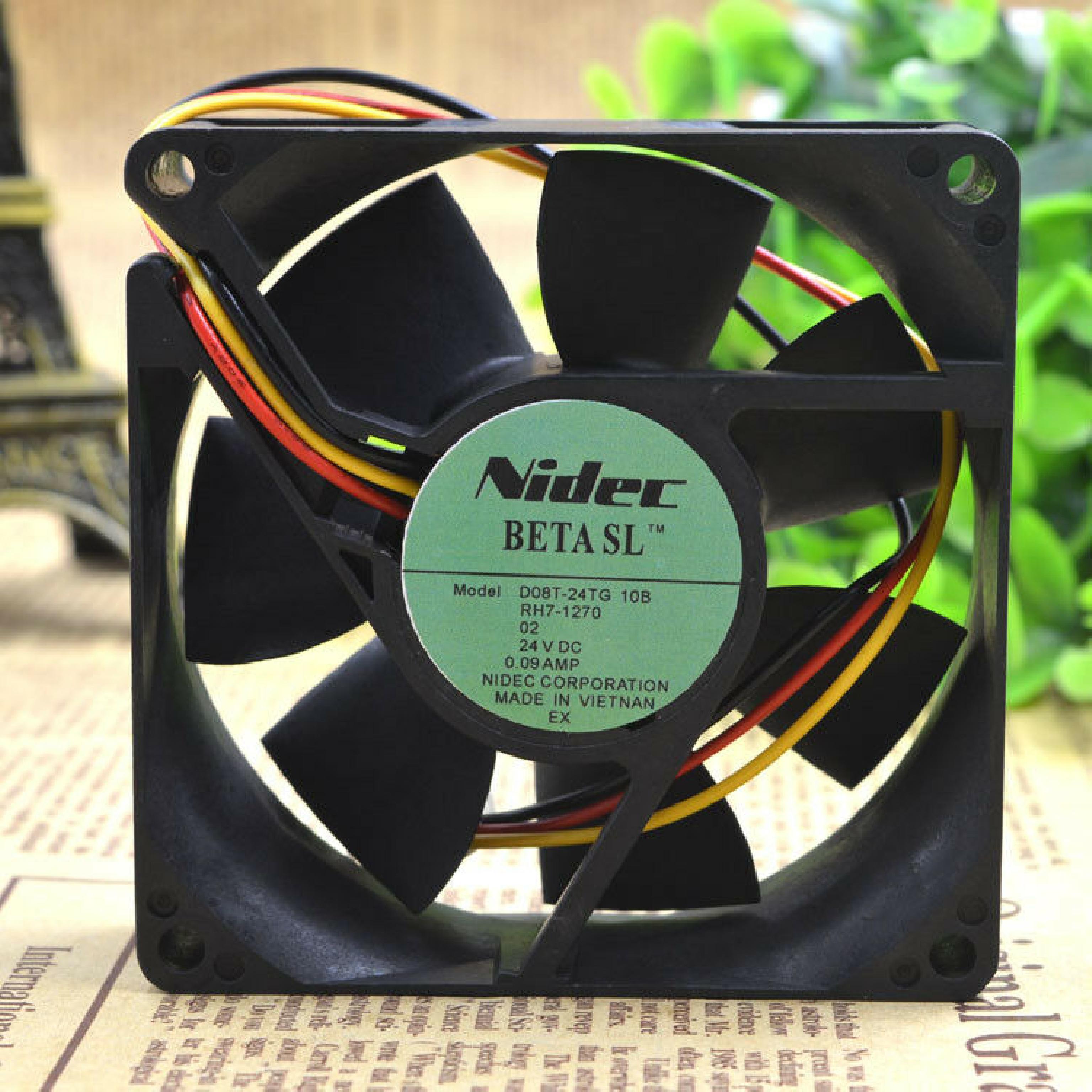 NIDEC D08T-24TG 60MM CASE FAN 2-PIN 24V DC 0.08A CUT WIRES
