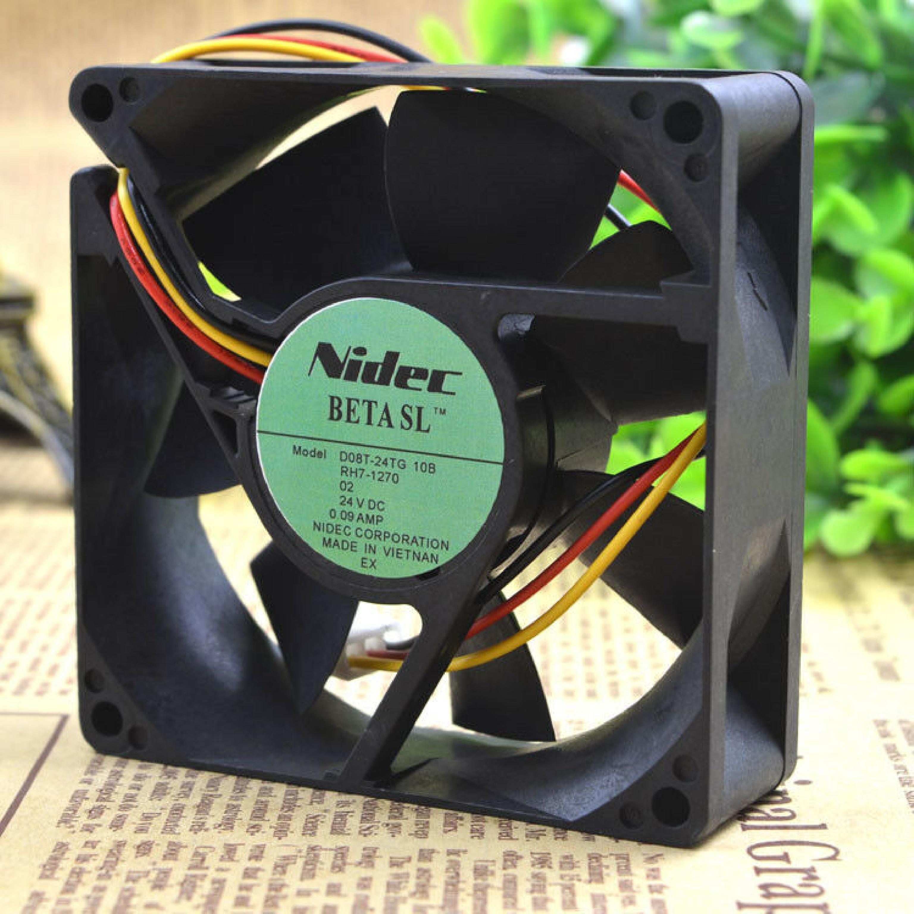 NIDEC D08T-24TG 60MM CASE FAN 2-PIN 24V DC 0.08A CUT WIRES