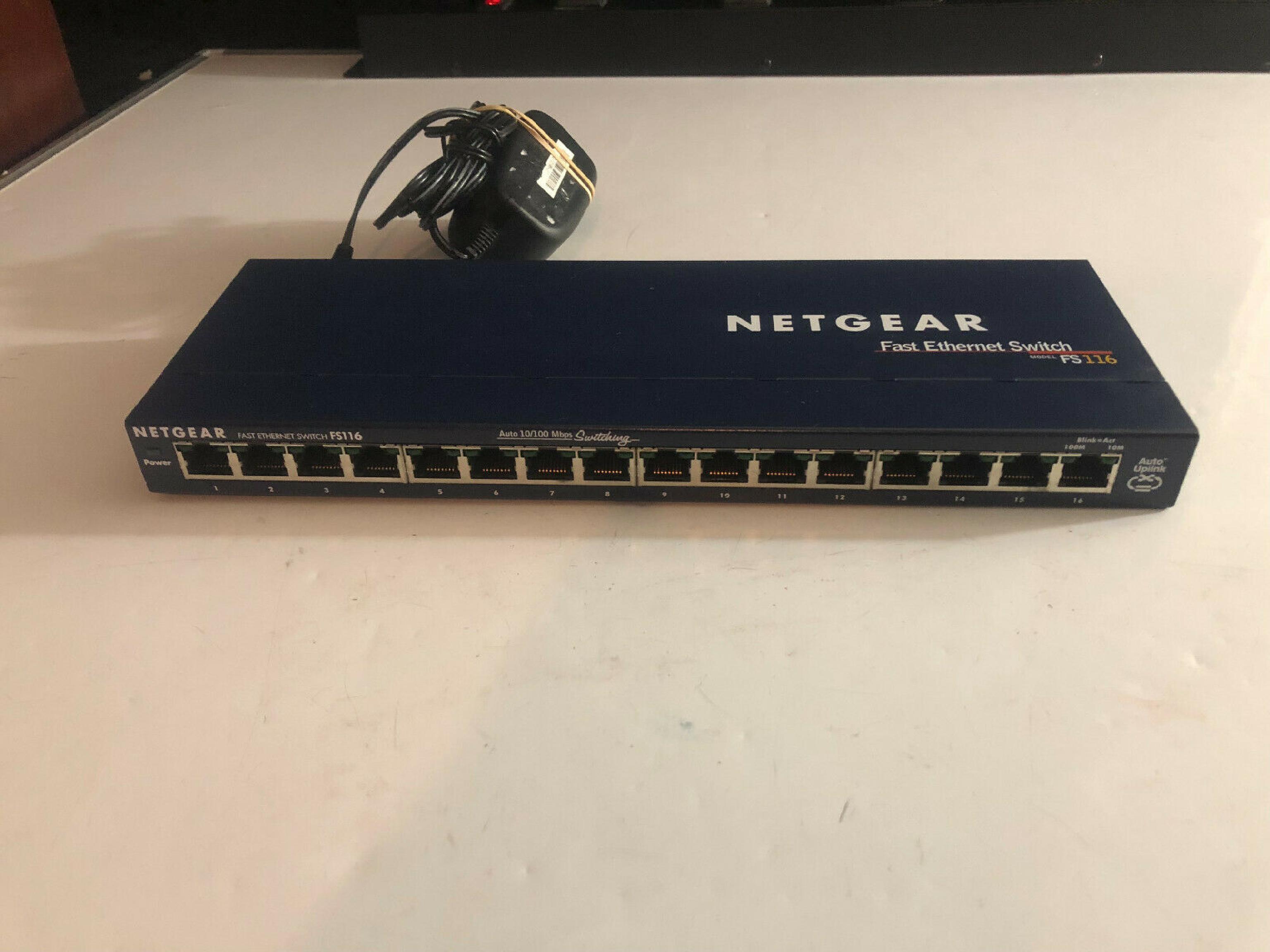 NETGEAR FS116 16 PORT FAST ETHERNET SWITCH WITH POWER SUPPLY