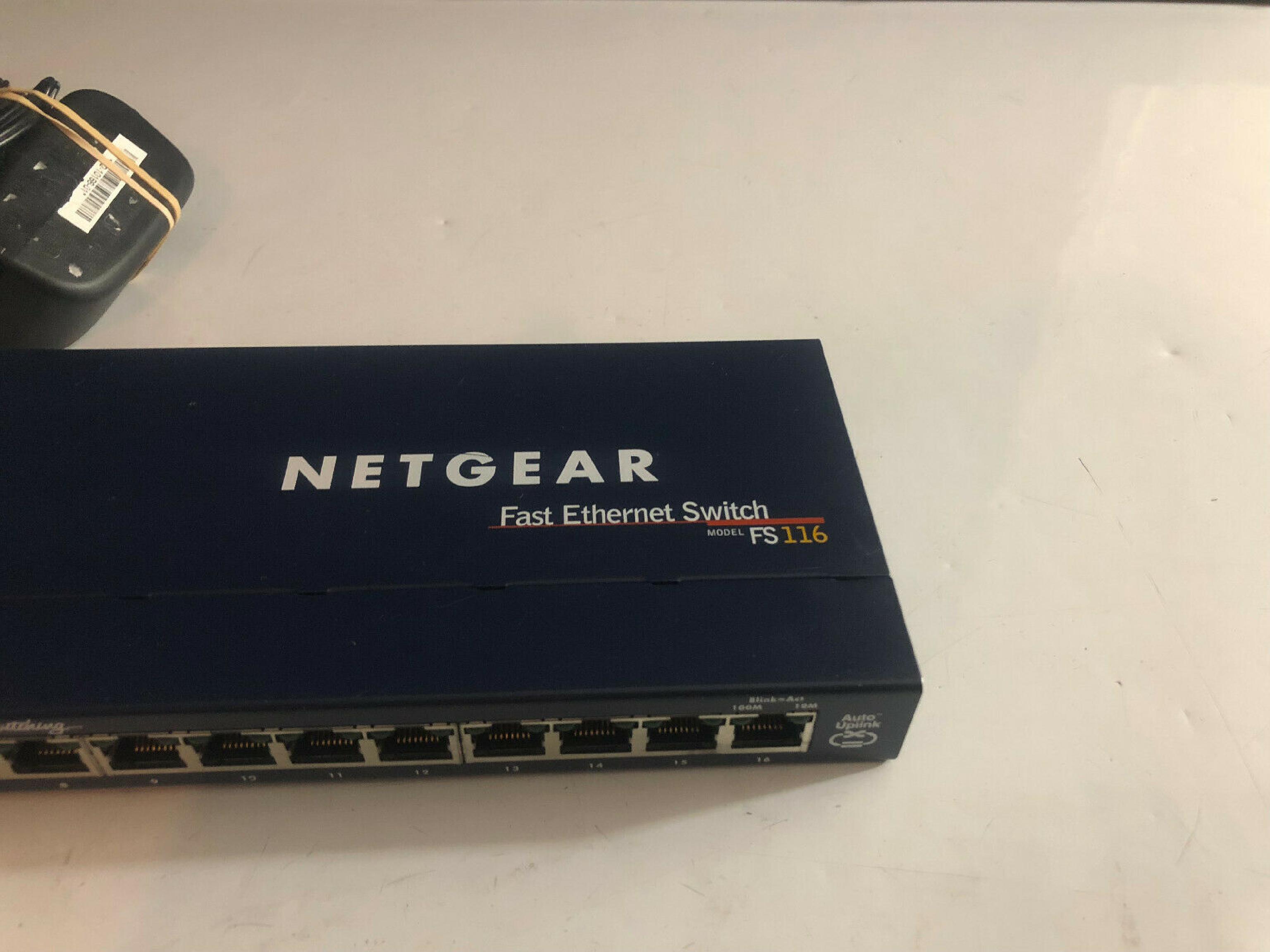 NETGEAR FS116 16 PORT FAST ETHERNET SWITCH WITH POWER SUPPLY