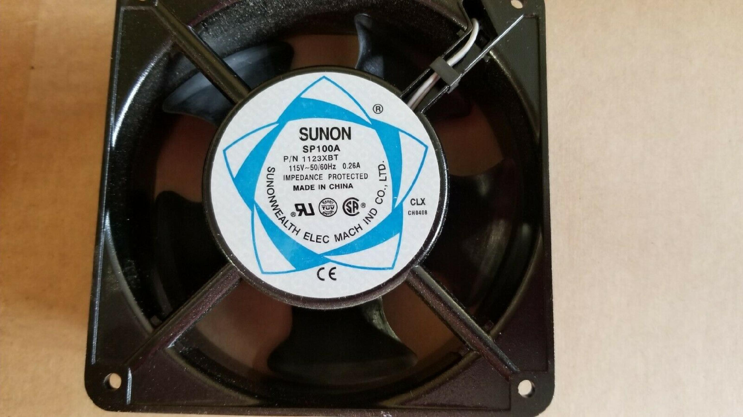 SUNON 1123XBT TUBEAXIAL FAN 115VAC 117 CFM 120 X 120 X 38MM