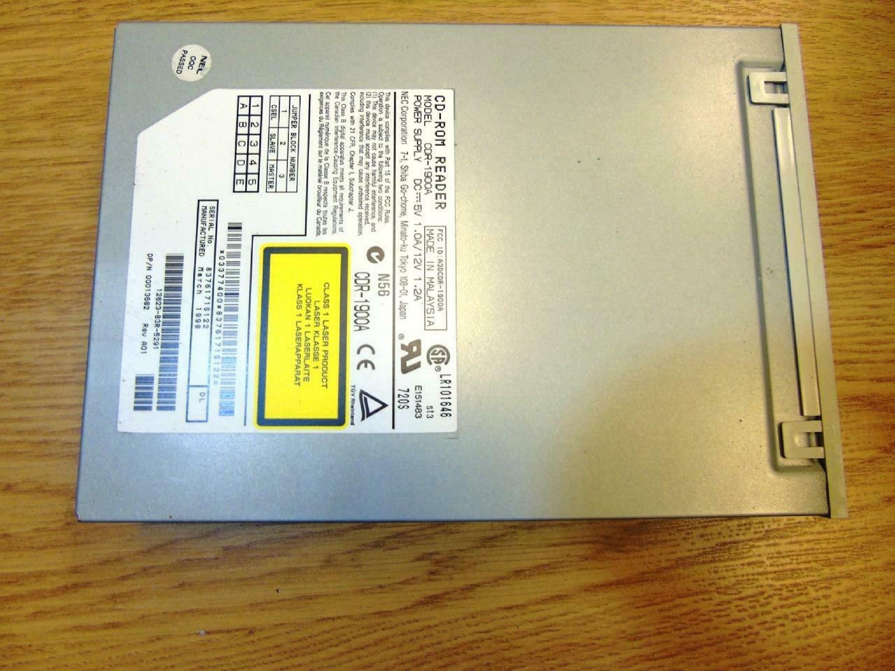 NEC CDR-1900A CDR-1900A 32X IDE INTERNAL CD-ROM DRIVE