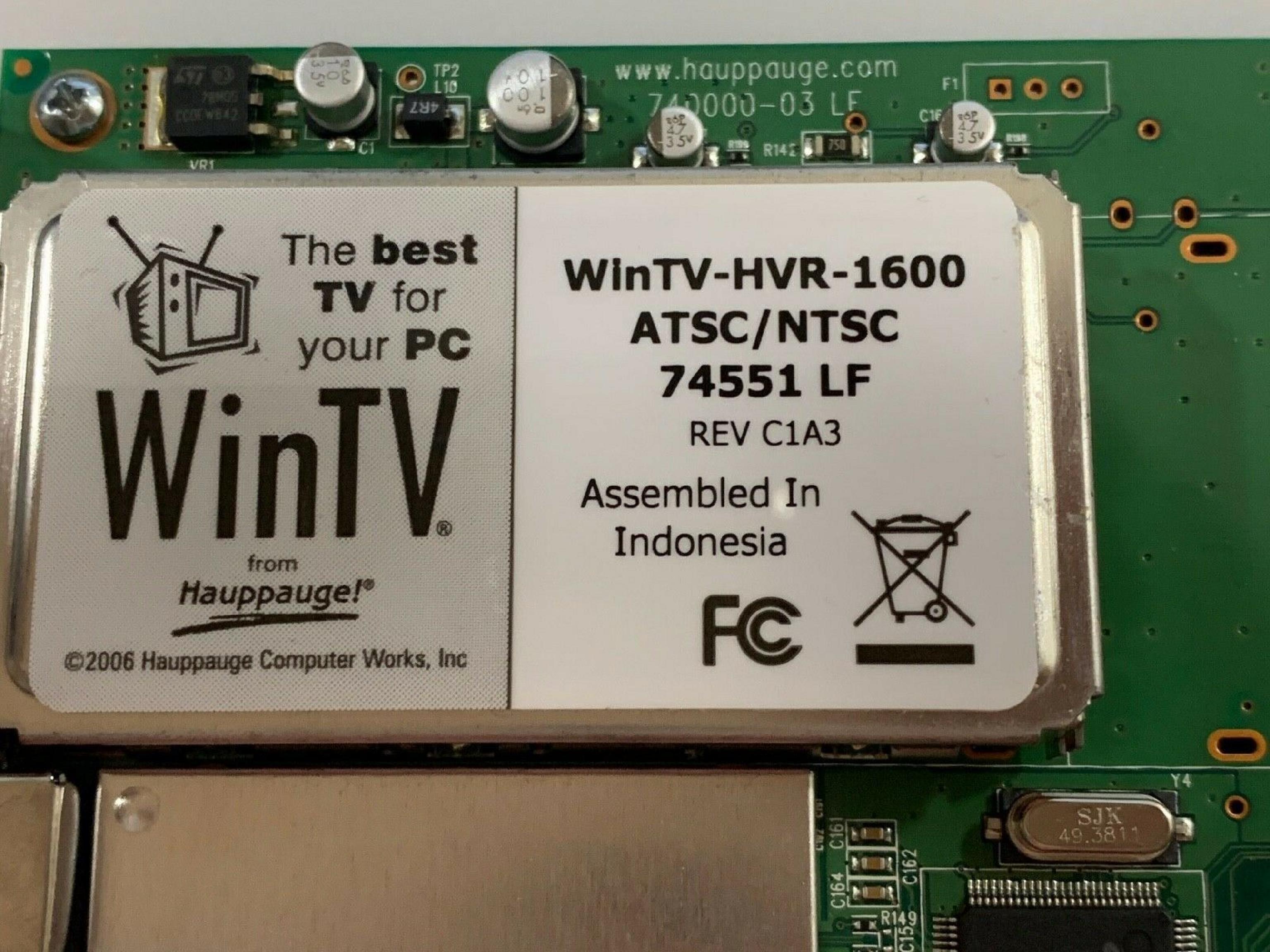 HAUPPAUGE 74551 LF TV TUNER VIDEO CAPTURE CARD LF WINTV-HVR-1600