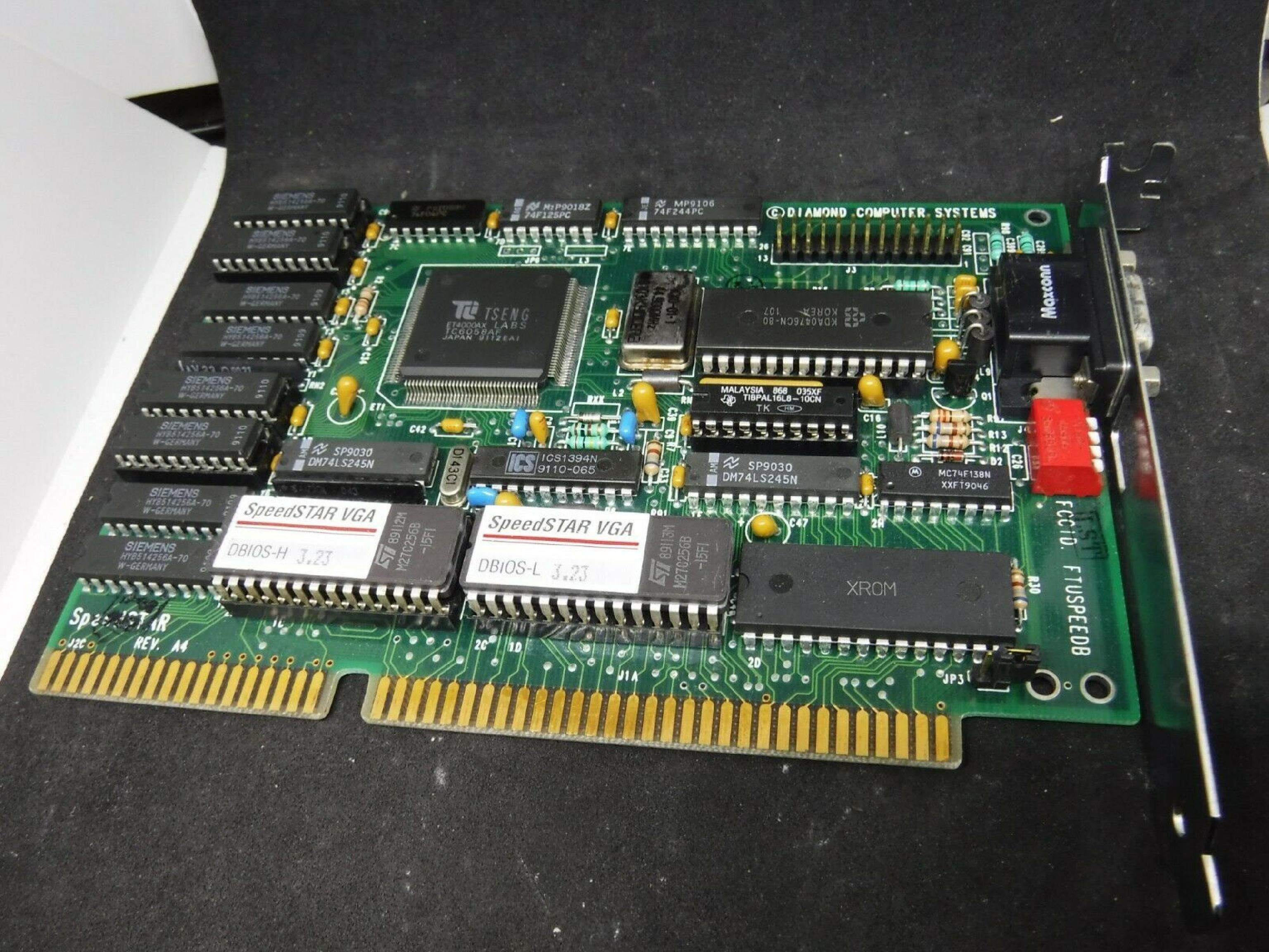 DIAMOND FTUSPEEDC SPEEDSTAR SYSTEMS 16 BIT ISA VGA VIDEO CARD