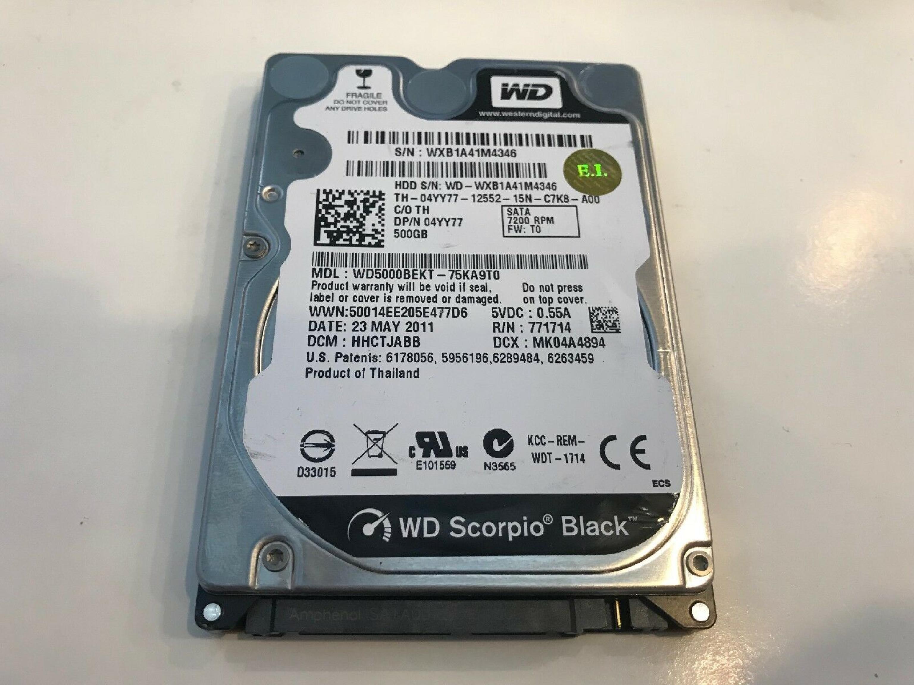 WESTERN DIGITAL / WD WD5000BEKT 2.5 INCH SATA DRIVE