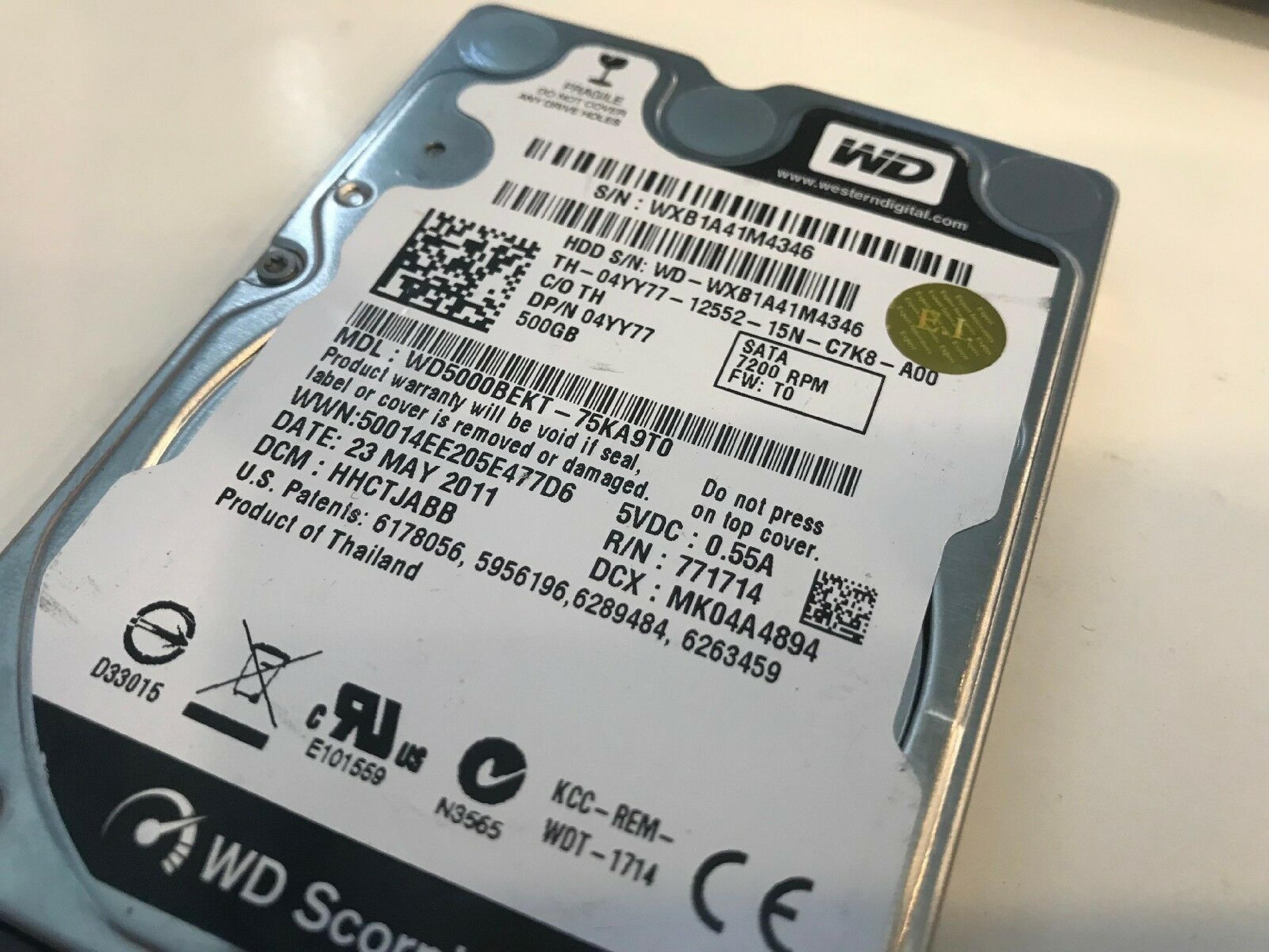 WESTERN DIGITAL / WD WD5000BEKT 2.5 INCH SATA DRIVE