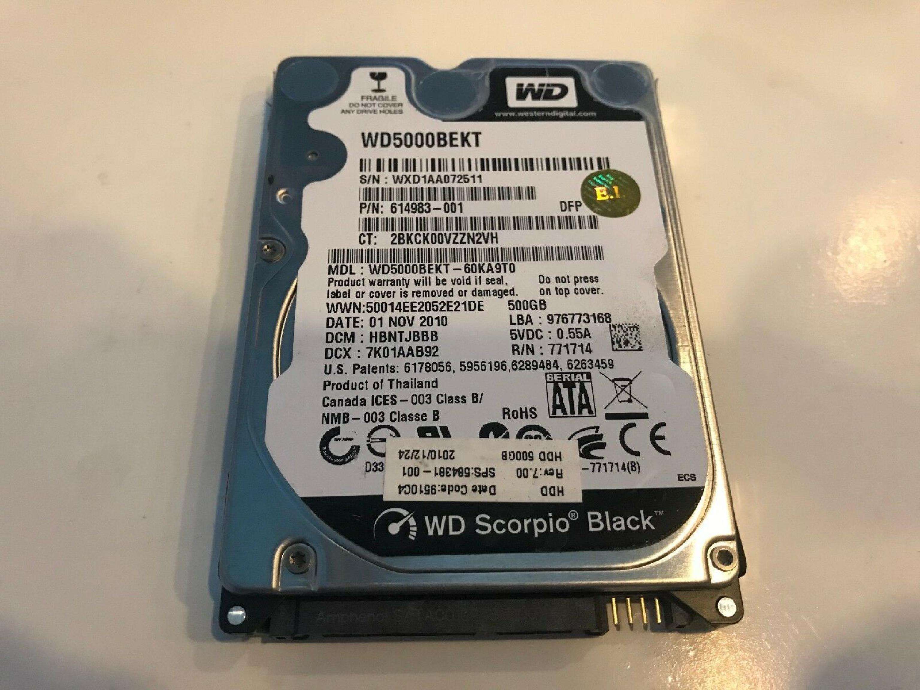 WESTERN DIGITAL / WD 614983-001 2.5 INCH SATA DRIVE