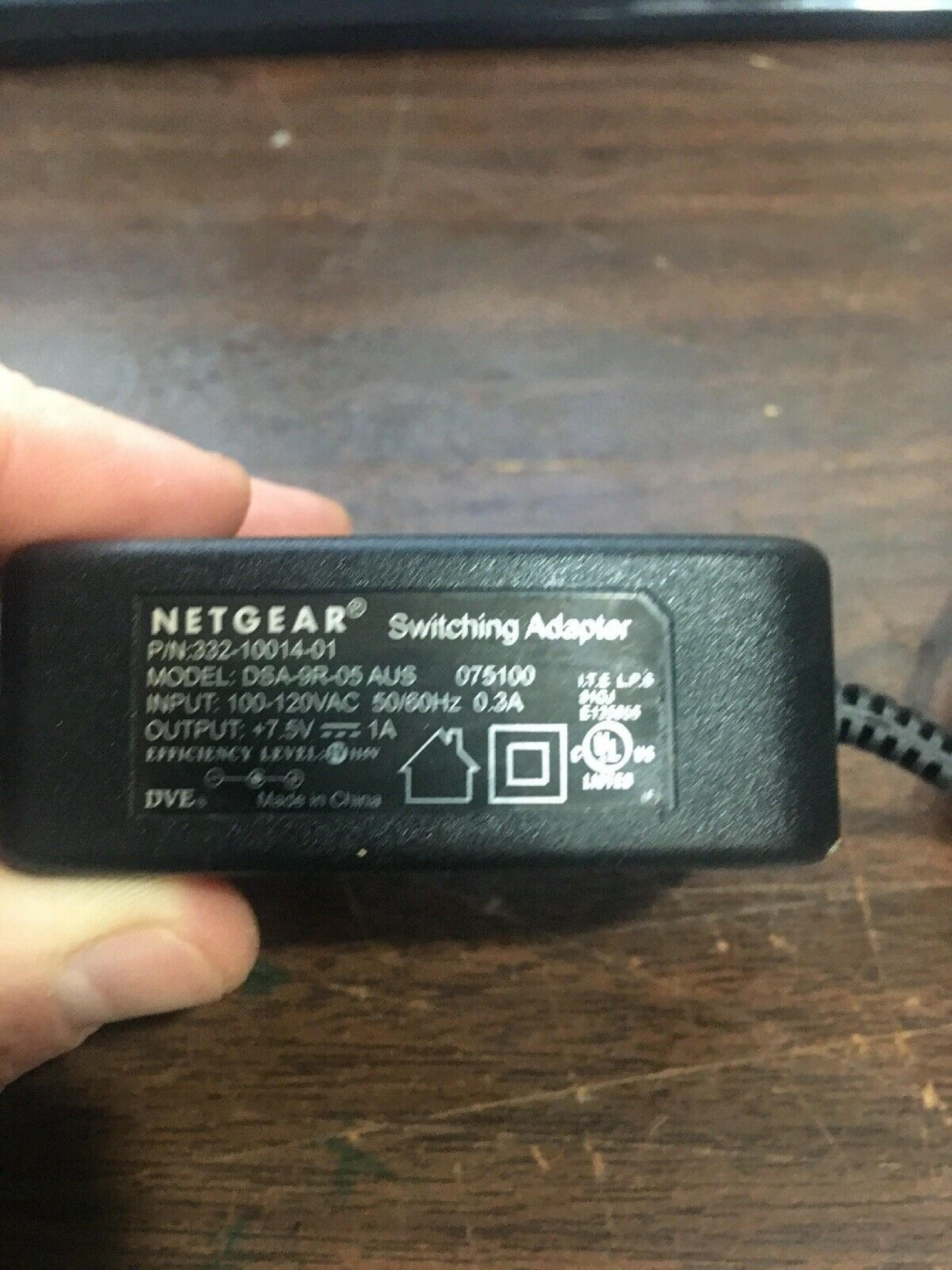 NETGEAR 332-10014-01 332-10014-01 AC DC ADAPTER 7.5V 1A DSA-9R-05