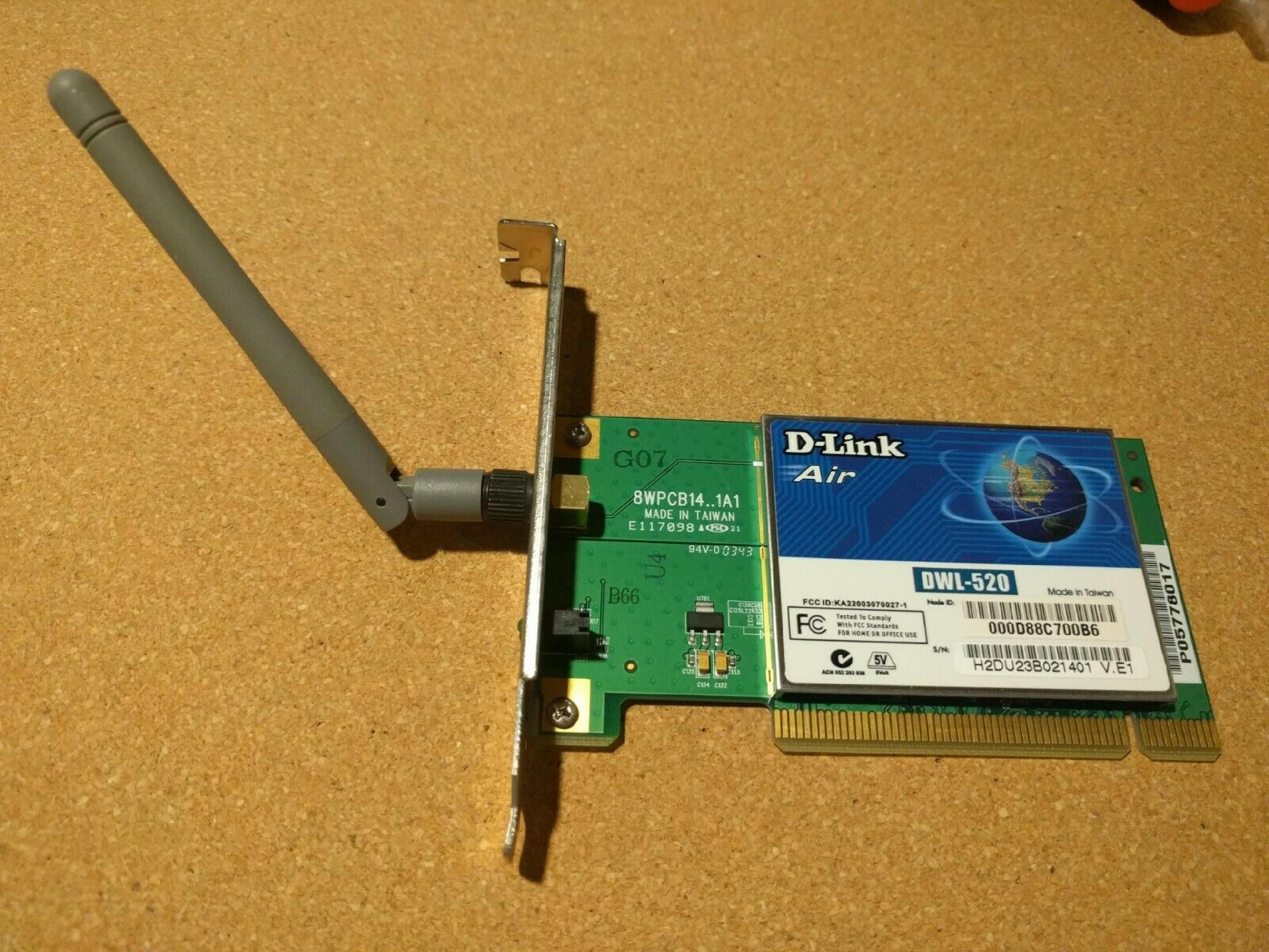 D-LINK SYSTEMS DWL-520 D-LINK AIR DWL-520 WIRELESS PCI ADAPTER