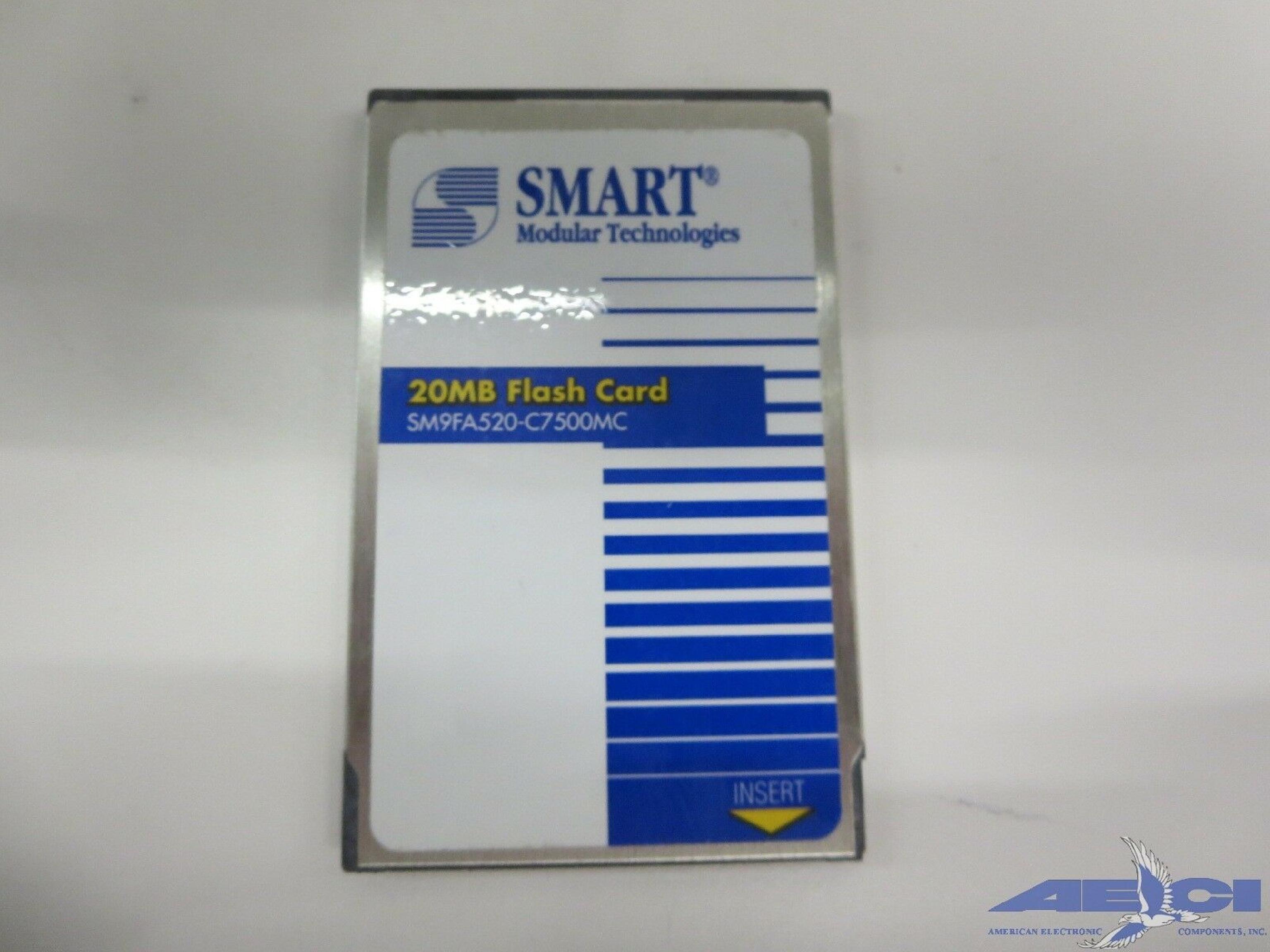 SMART SM9FA520-C7500MC AKK 20MB PCMCIA LINEAR SERIES 2+ FLASH CARD,